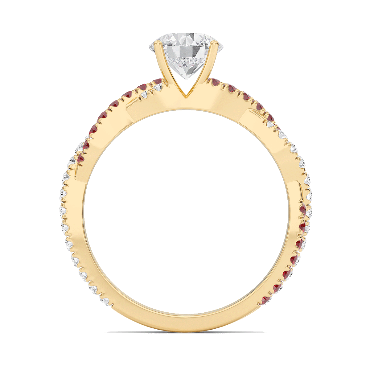 Round Twisted Band Engagement Ring