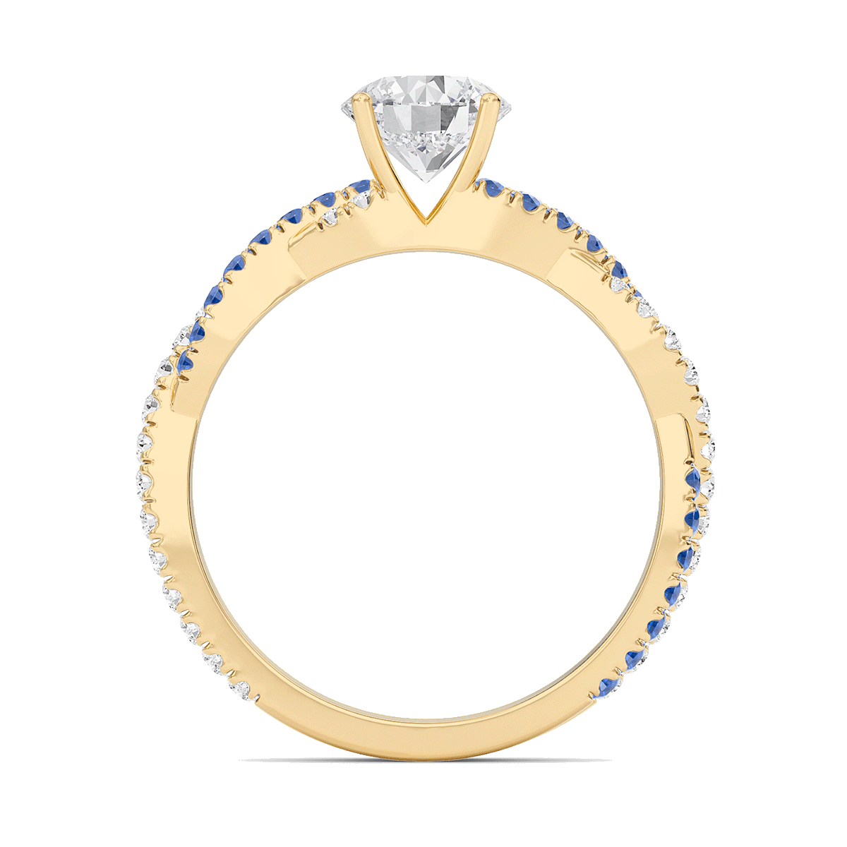 Round Twisted Band Engagement Ring