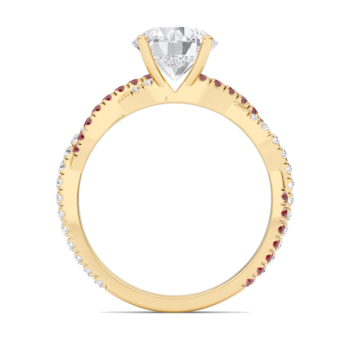 Round Twisted Band Engagement Ring