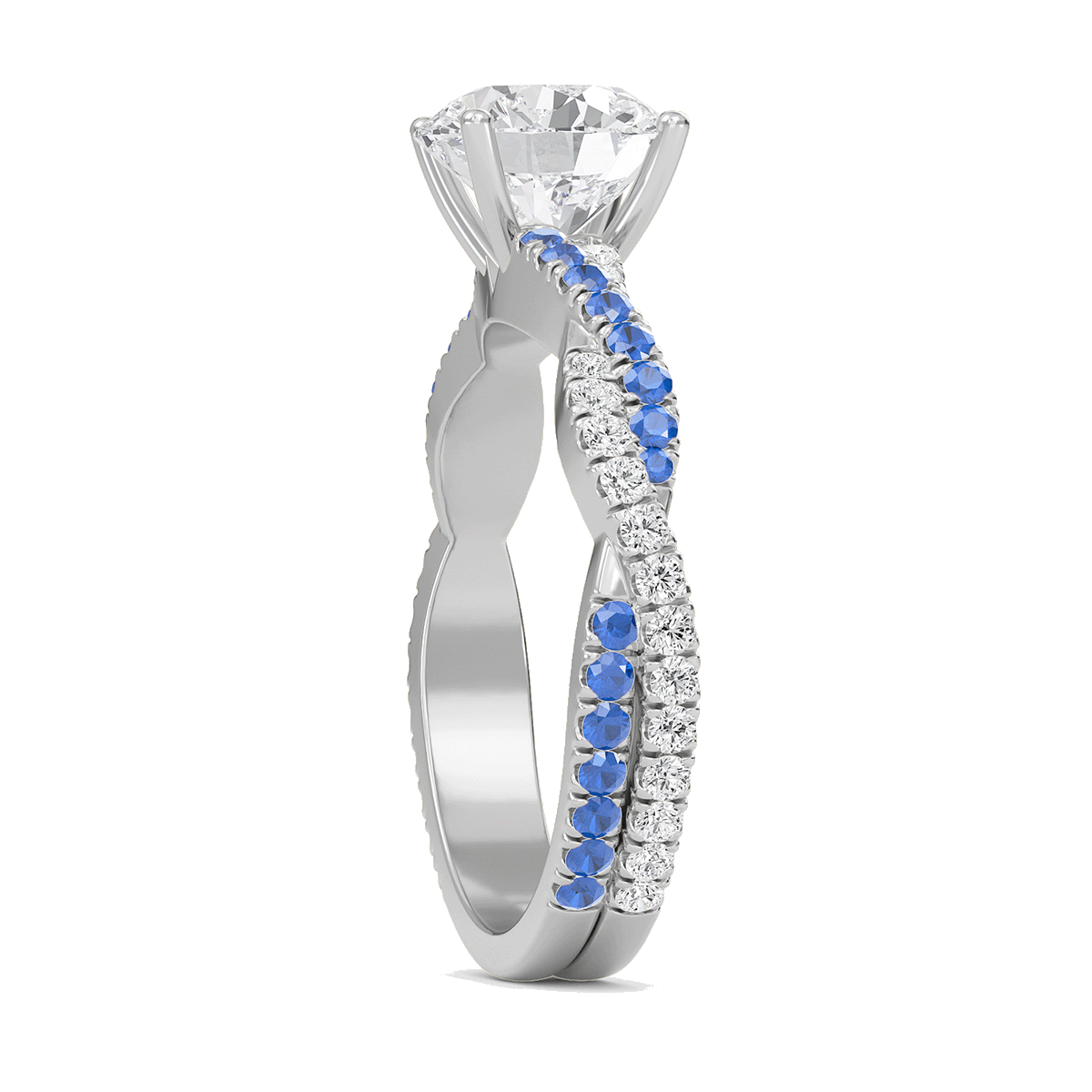 Round Twisted Band Engagement Ring