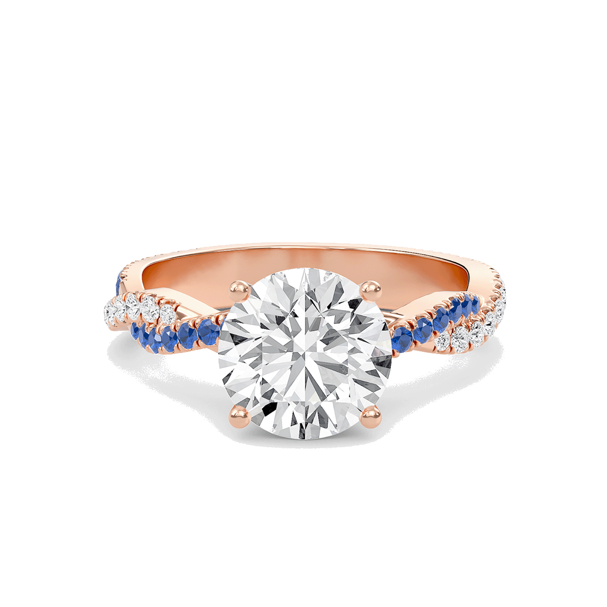 Round Twisted Band Engagement Ring