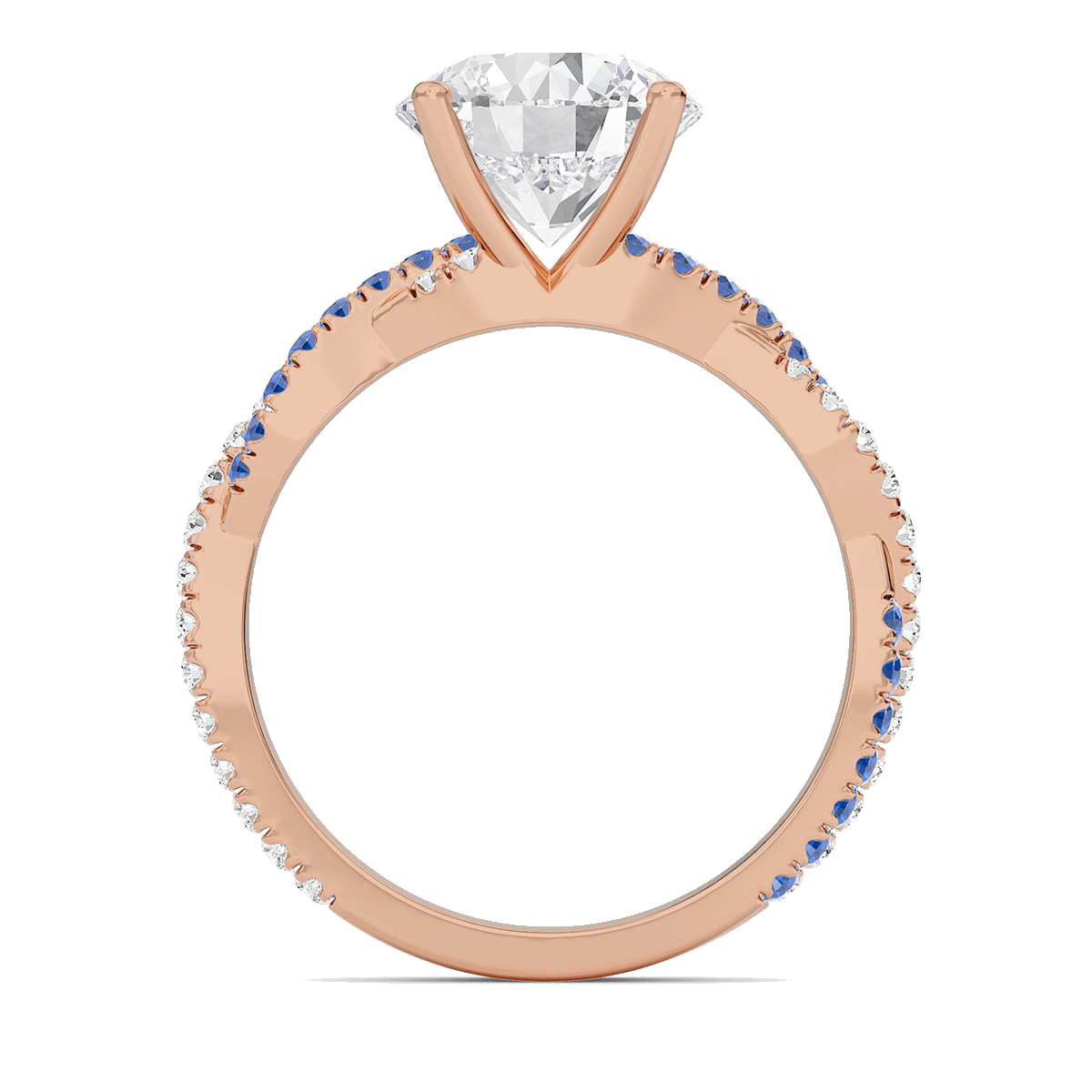 Round Twisted Band Engagement Ring