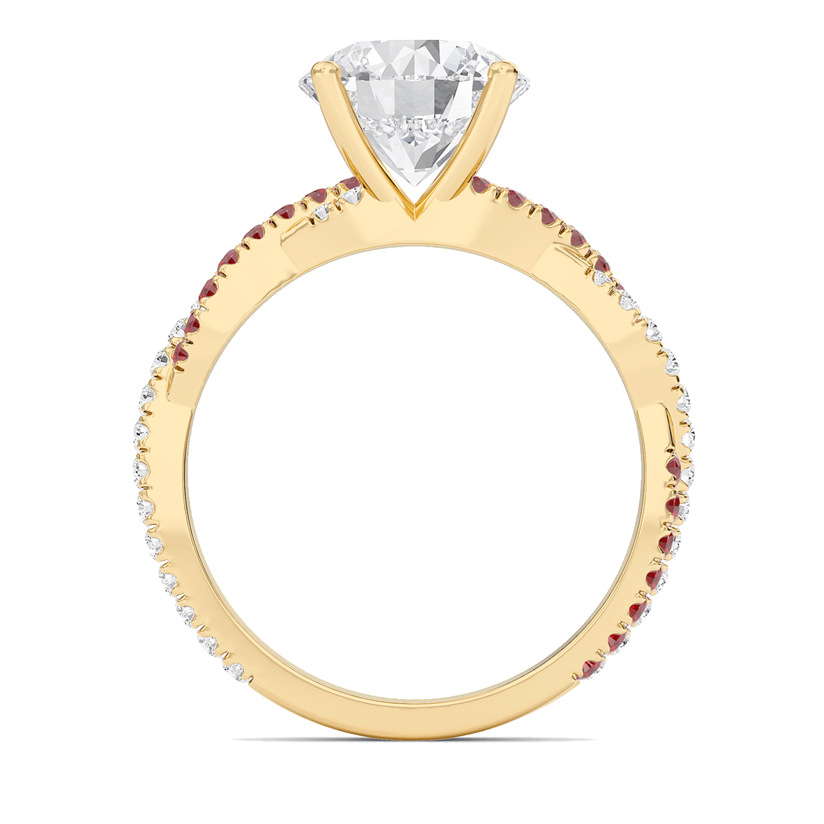 Round Twisted Band Engagement Ring