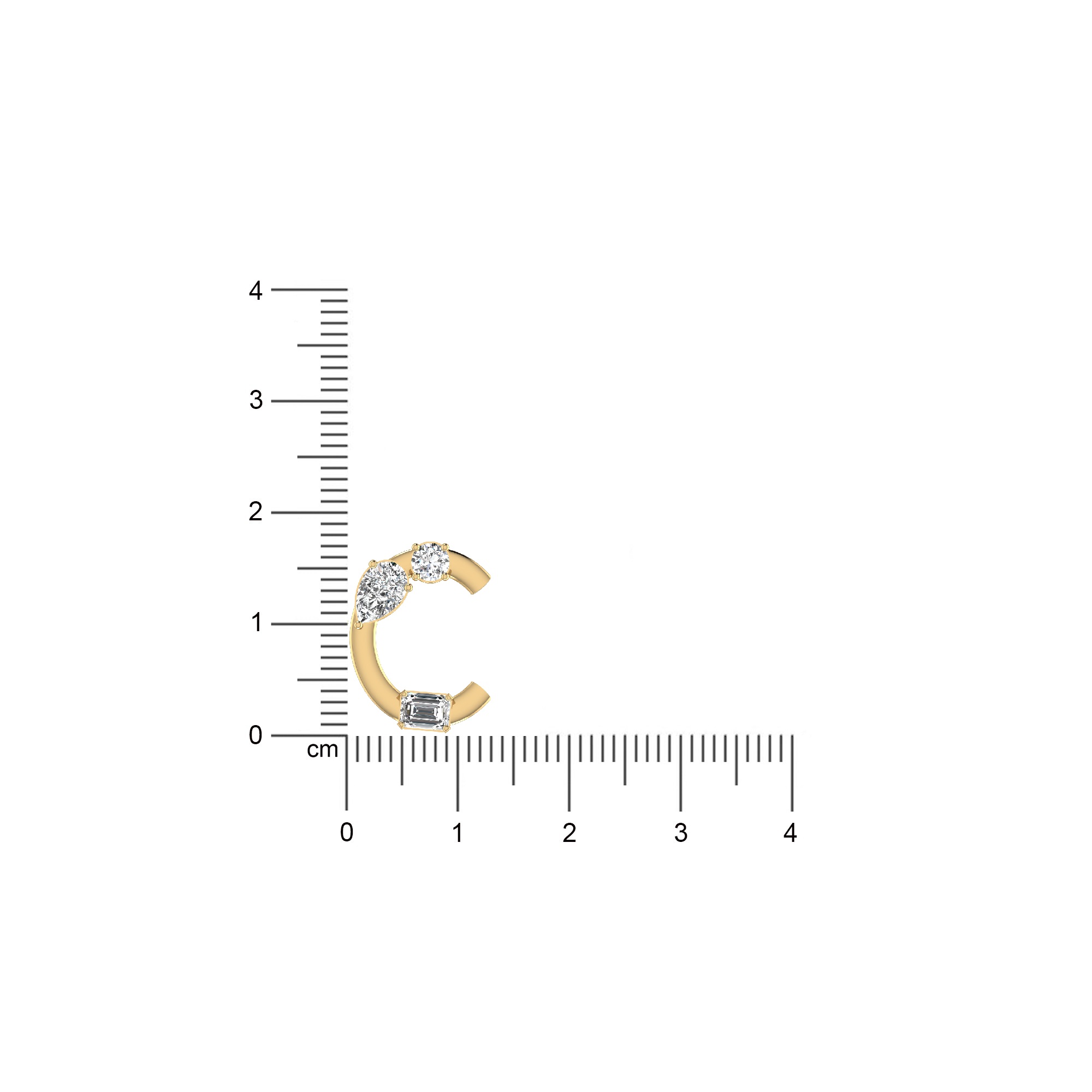 "C" Alphabet Diamond Pendant