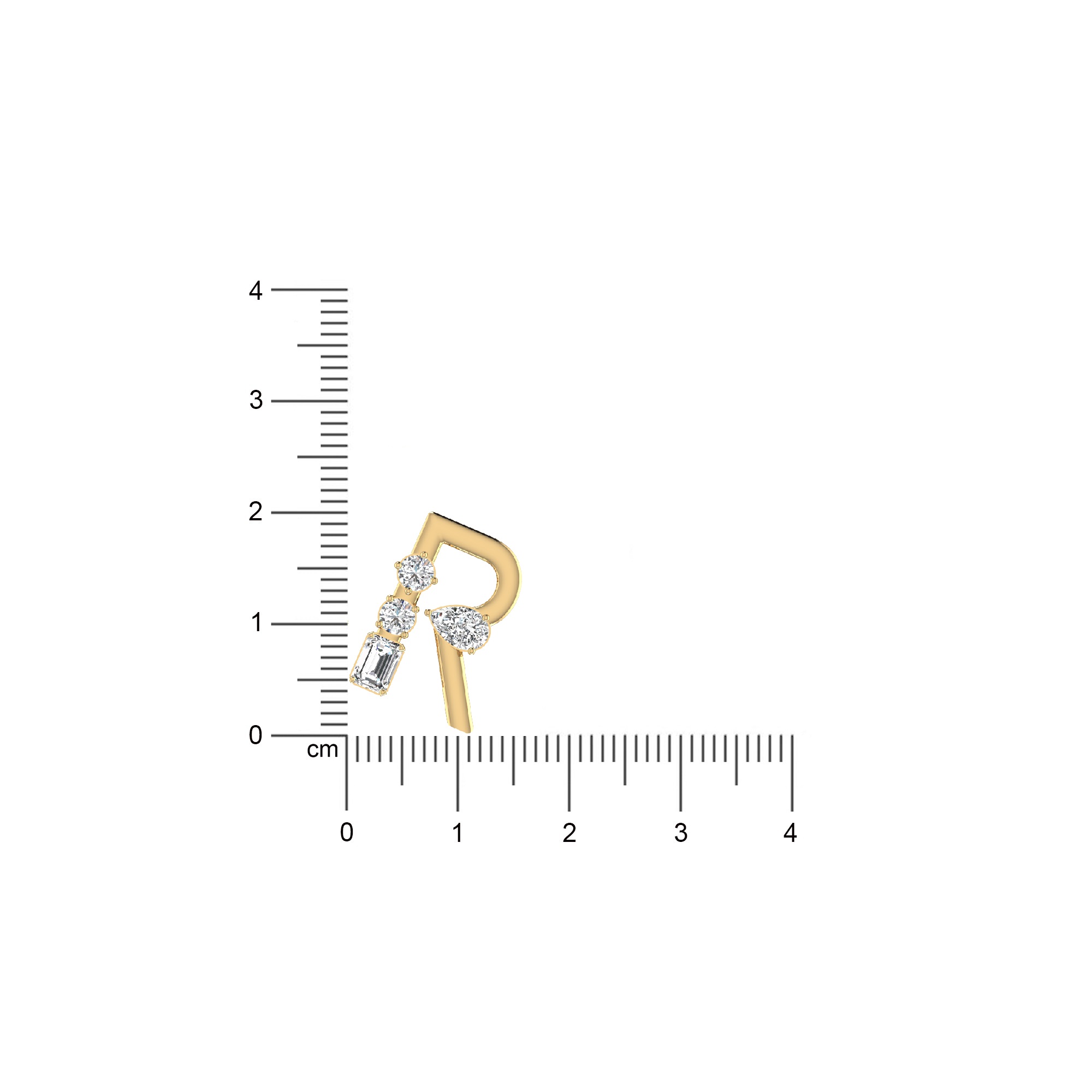 "R" Alphabet Diamond Pendant