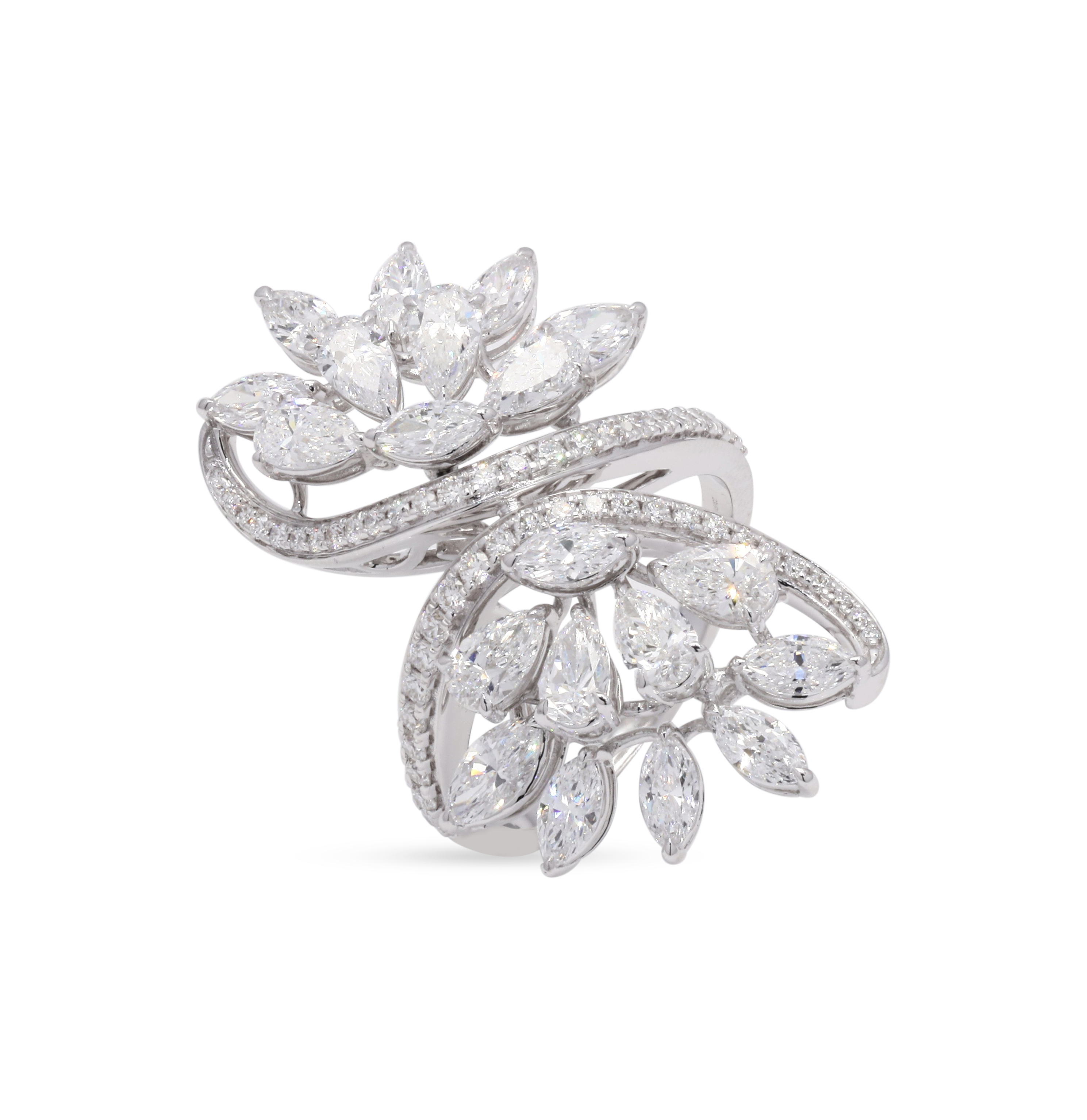 Floral Byepass Cocktail Ring