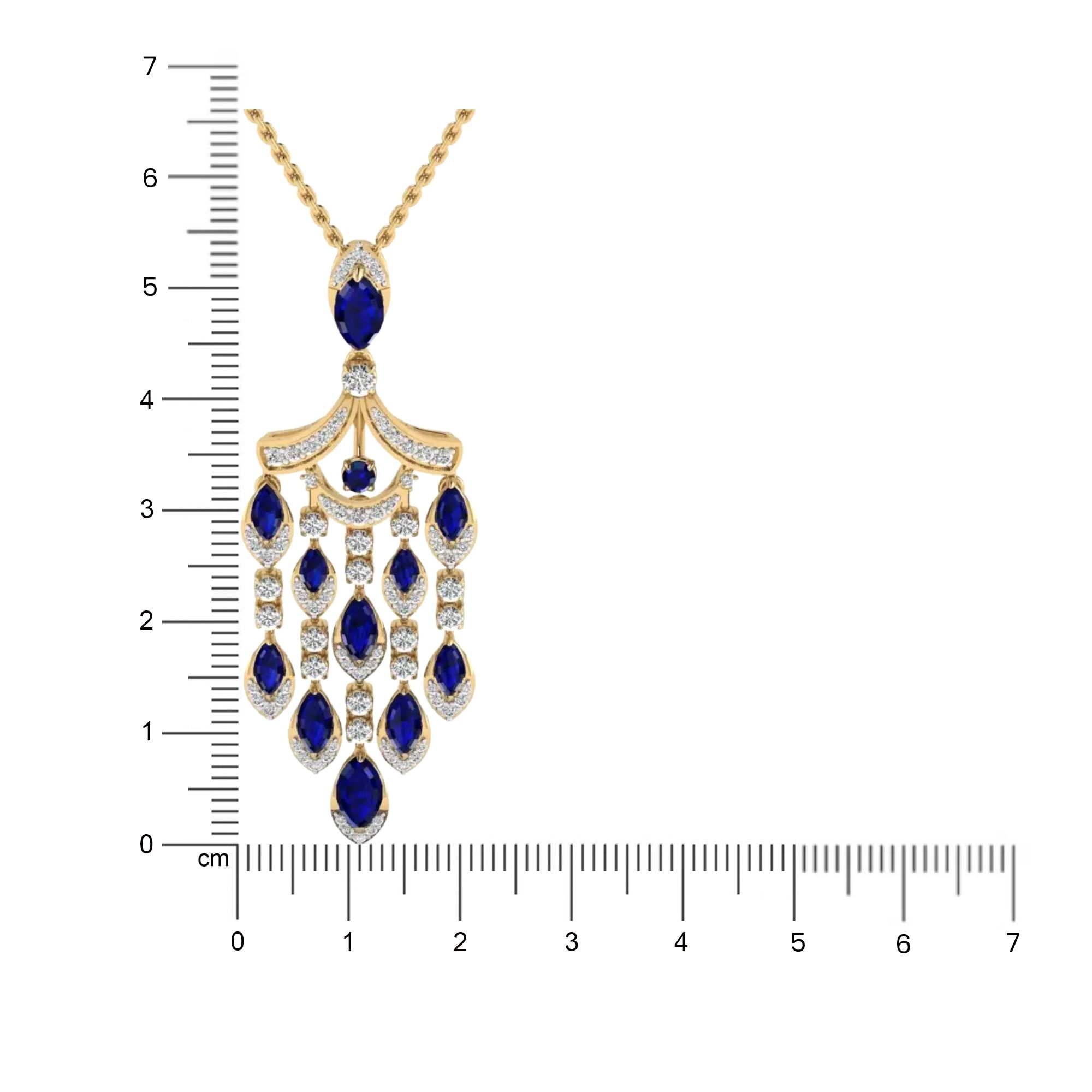 Sapphire and Diamond Chandelier Pendant