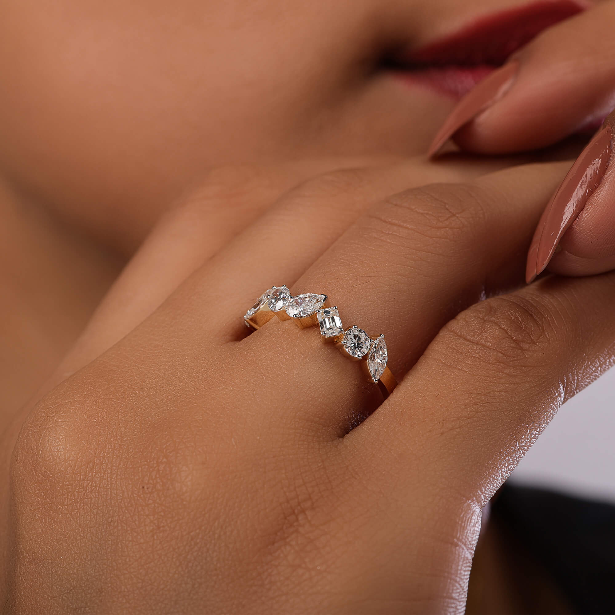 Multishape Half Eternity Band