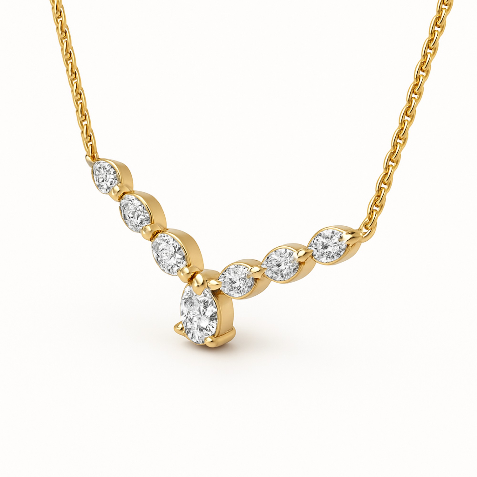 21/3 Cts. Pear-Marquise Demi Necklace