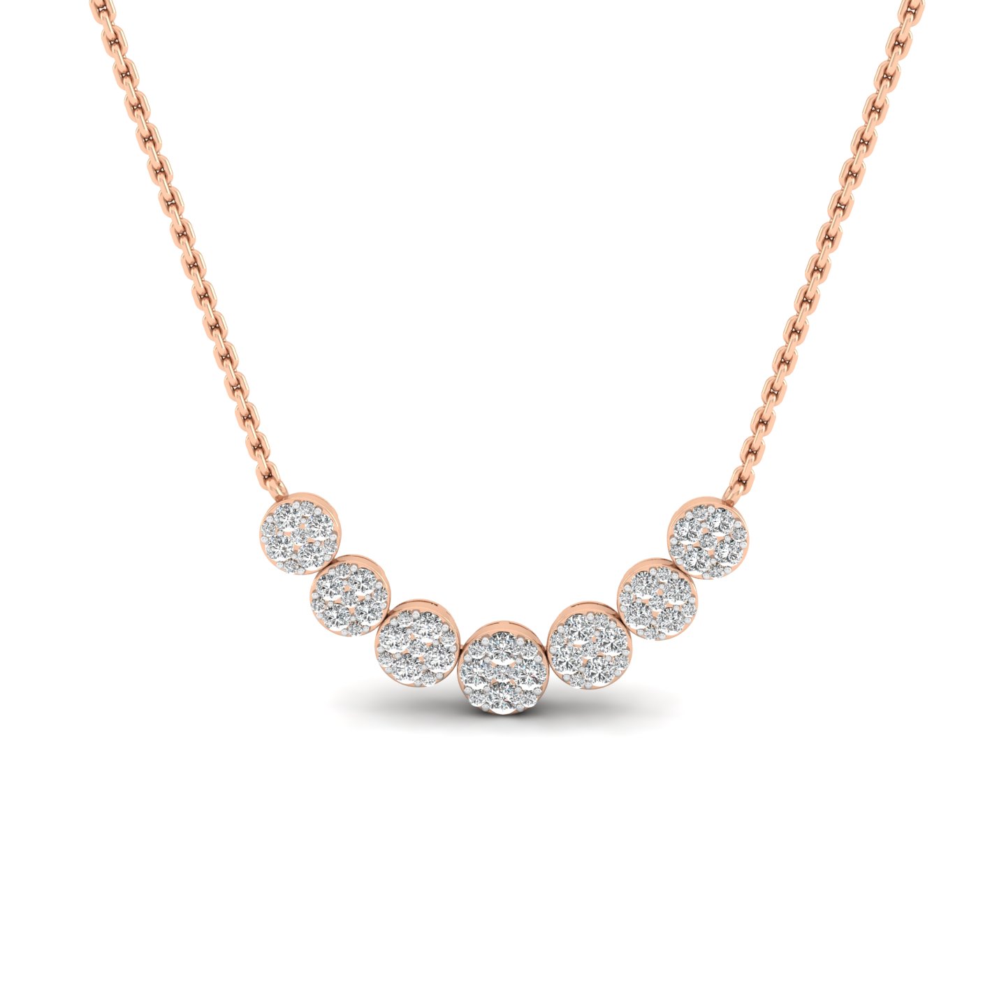 1 Cts. Seven Cluster Demi Necklace