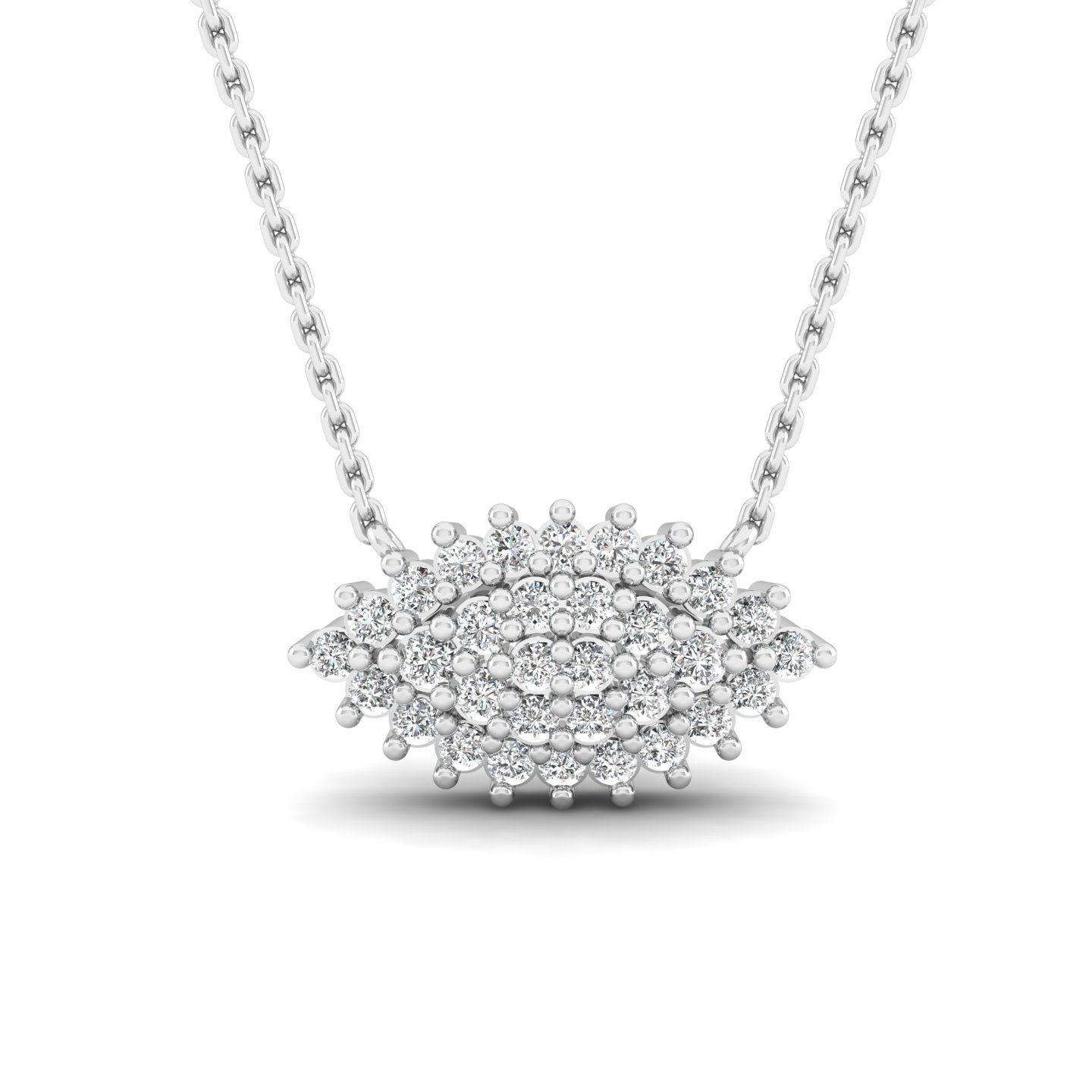 1/6 Cts. Cluster Navette Fashion Pendant