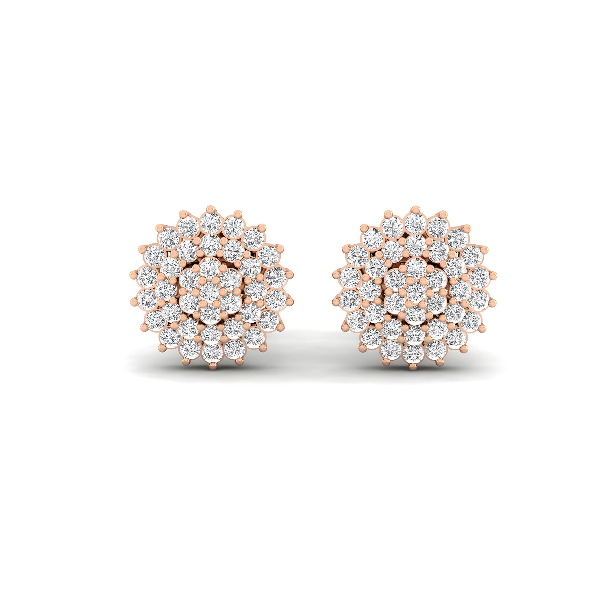 1/5 Cts. Cluster Round Fashion Earring