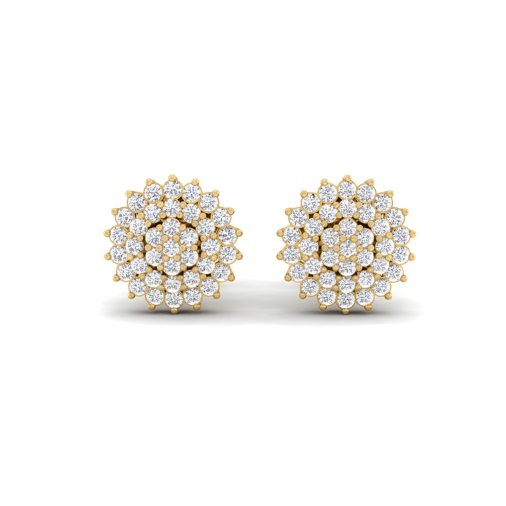 1/5 Cts. Cluster Round Fashion Earring