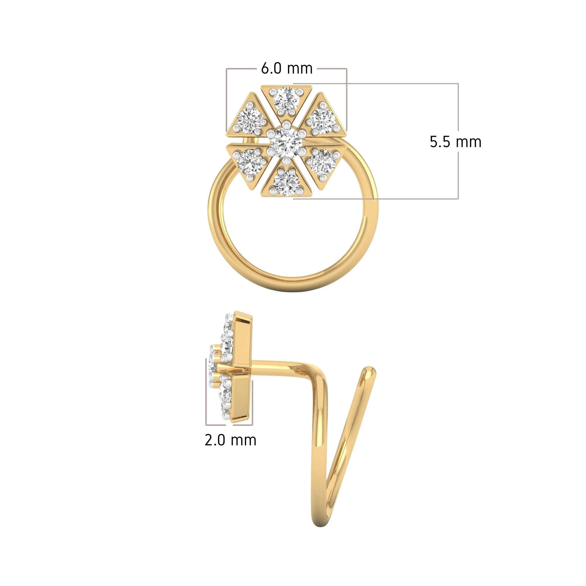 Radiant Hexa-Bloom Nosepin