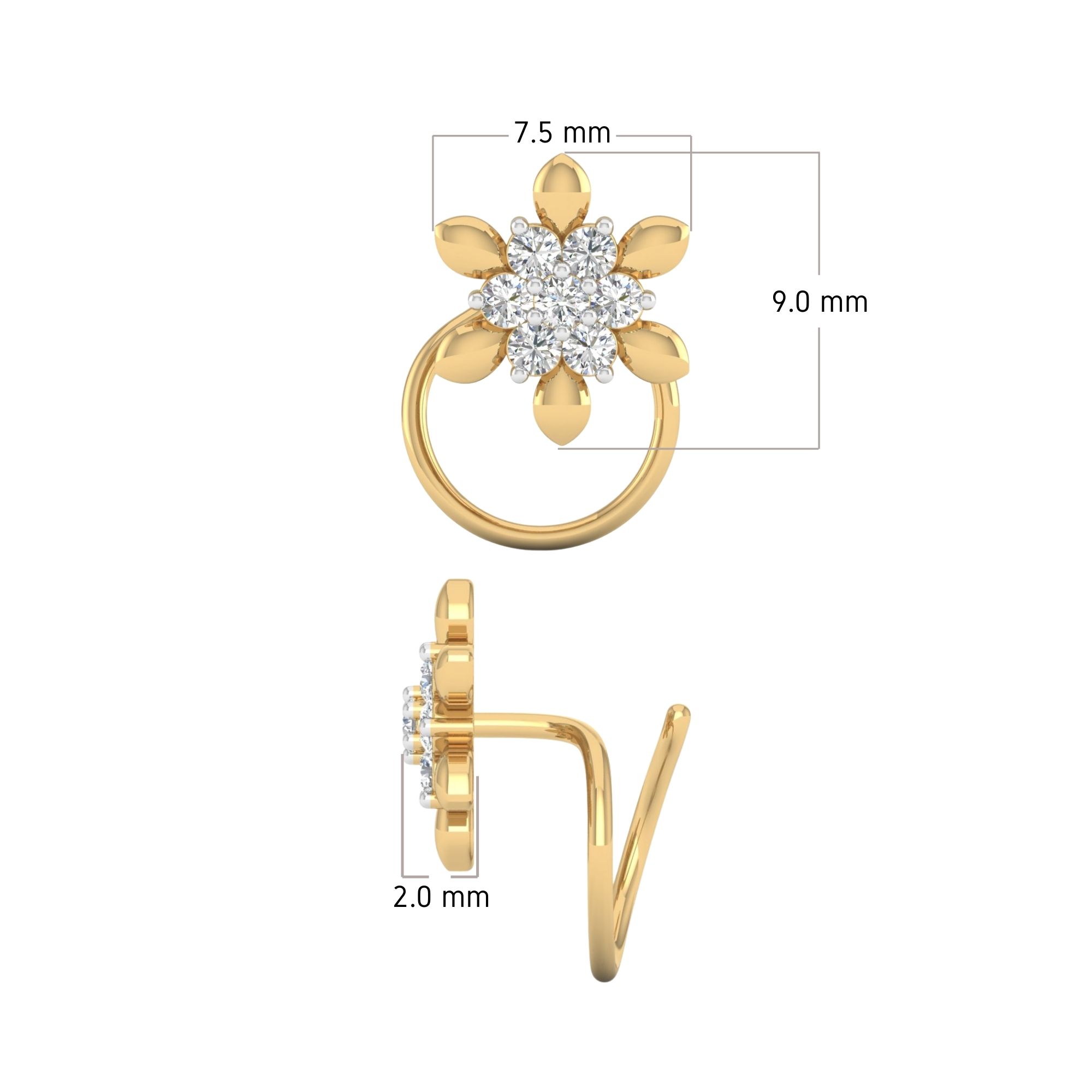 Flora Diamond Nose Pin