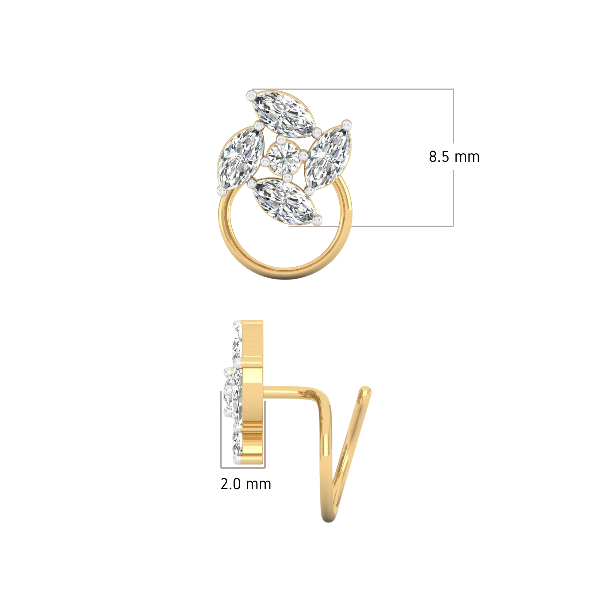 Whirlwind Nose Pin