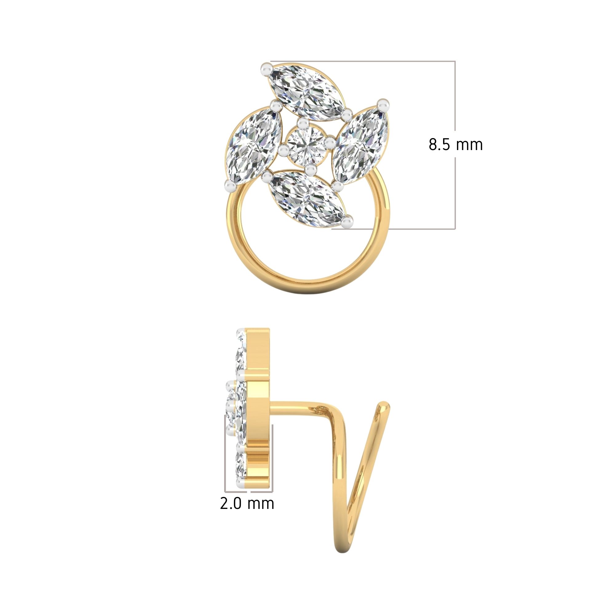 Floral Cluster Nose Pin