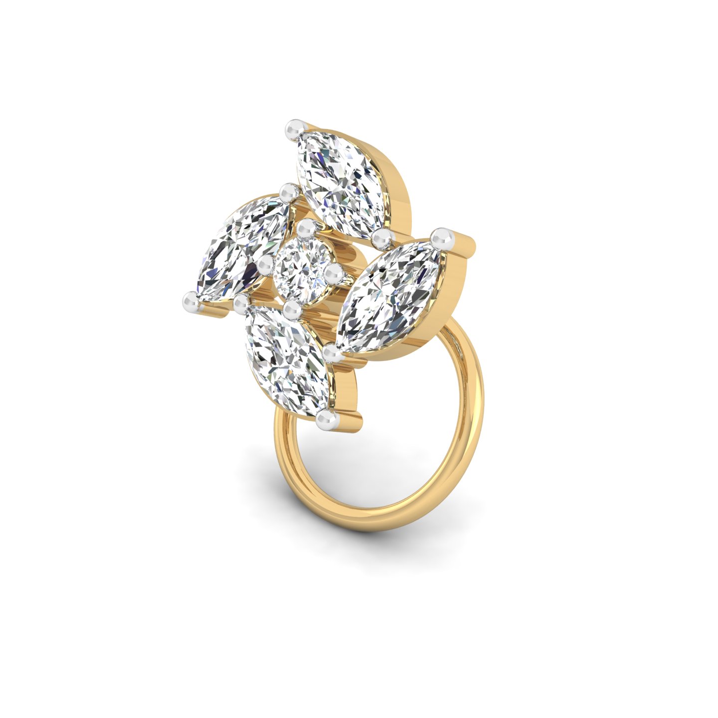 Floral Cluster Nose Pin