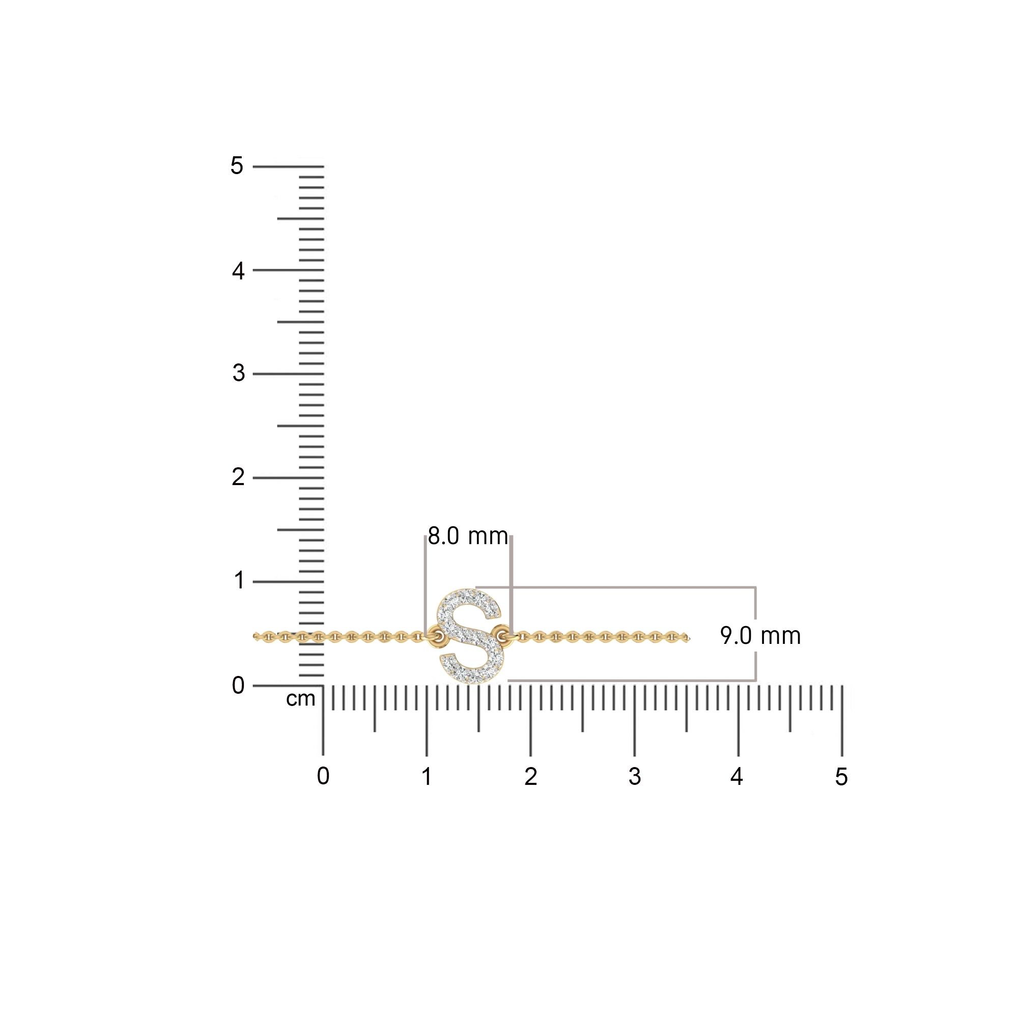 The "S" Diamond Alphabet Bracelet