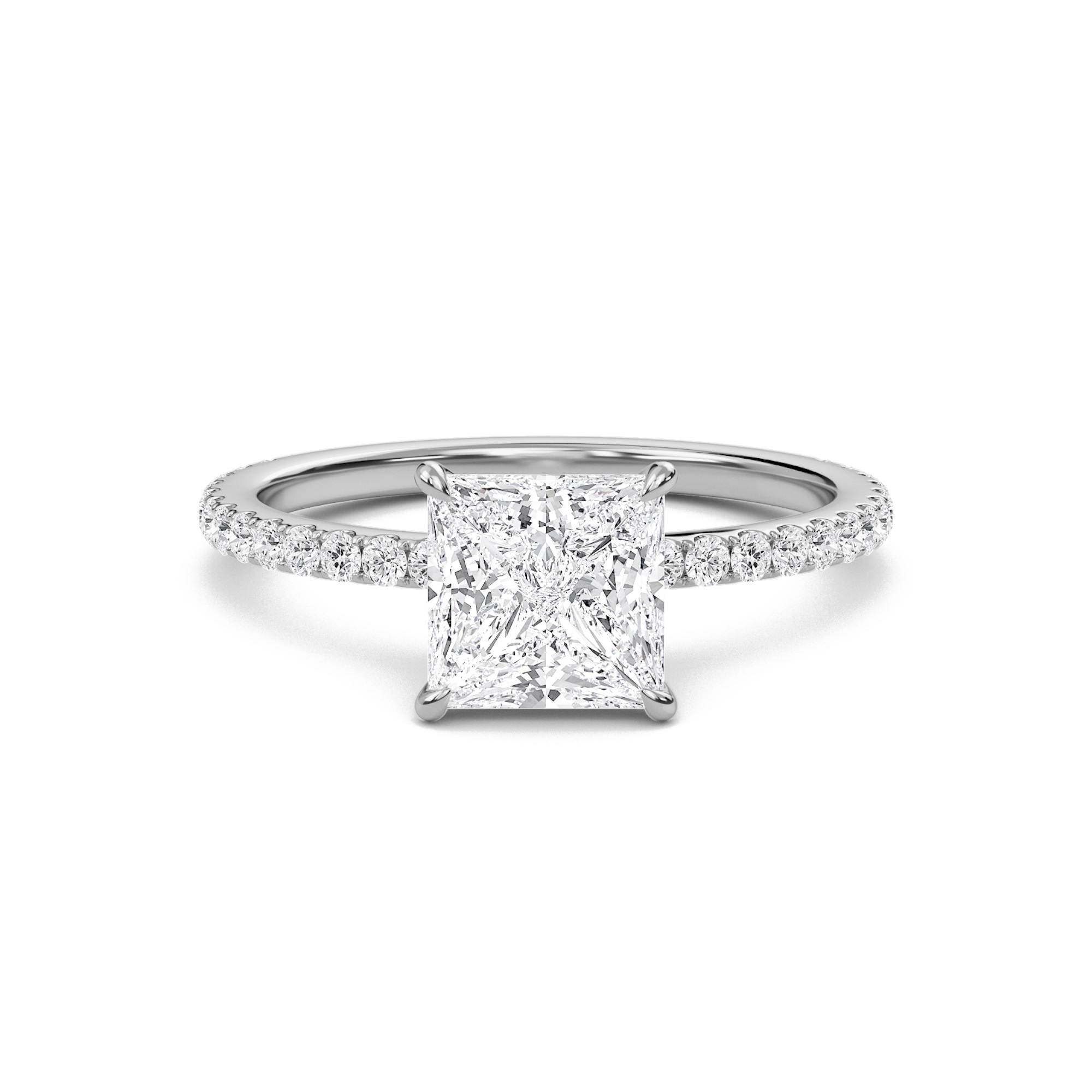 Princess Classic Pave Engagement Ring
