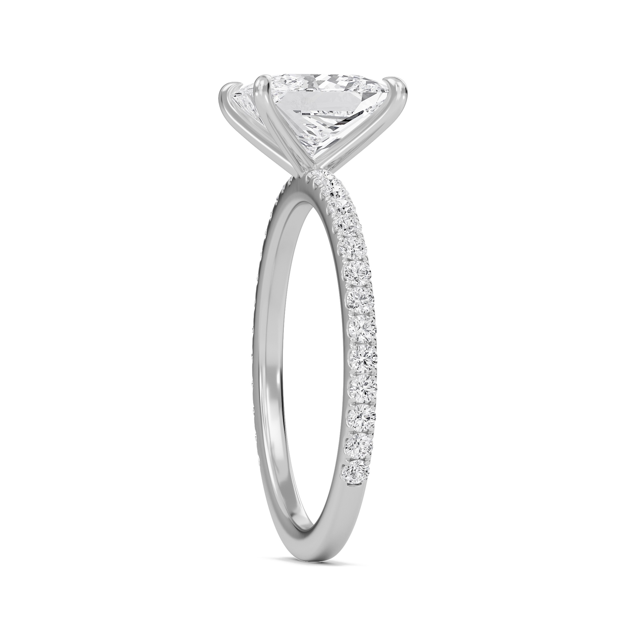 Princess Classic Pave Engagement Ring