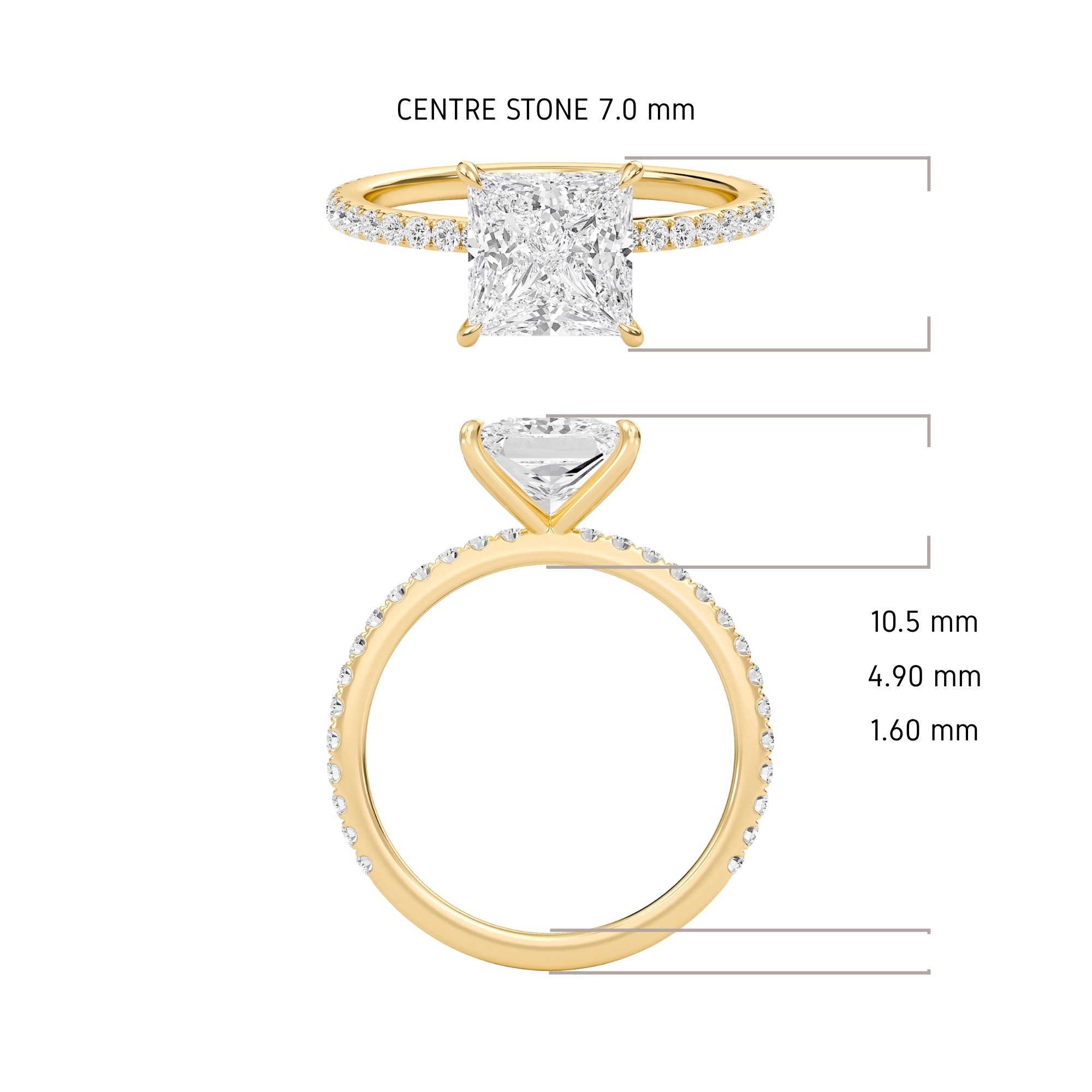 Princess Classic Pave Engagement Ring