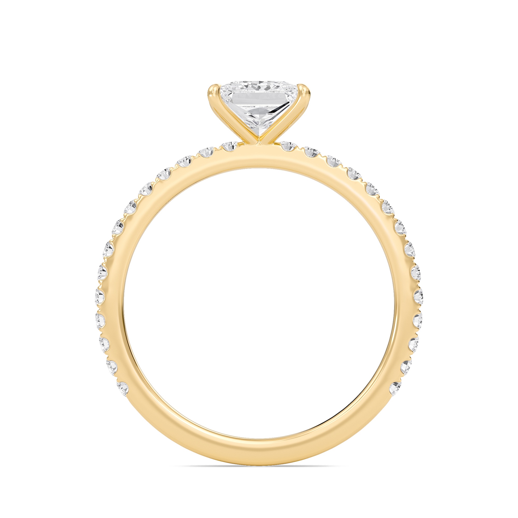 Princess Classic Pave Engagement Ring