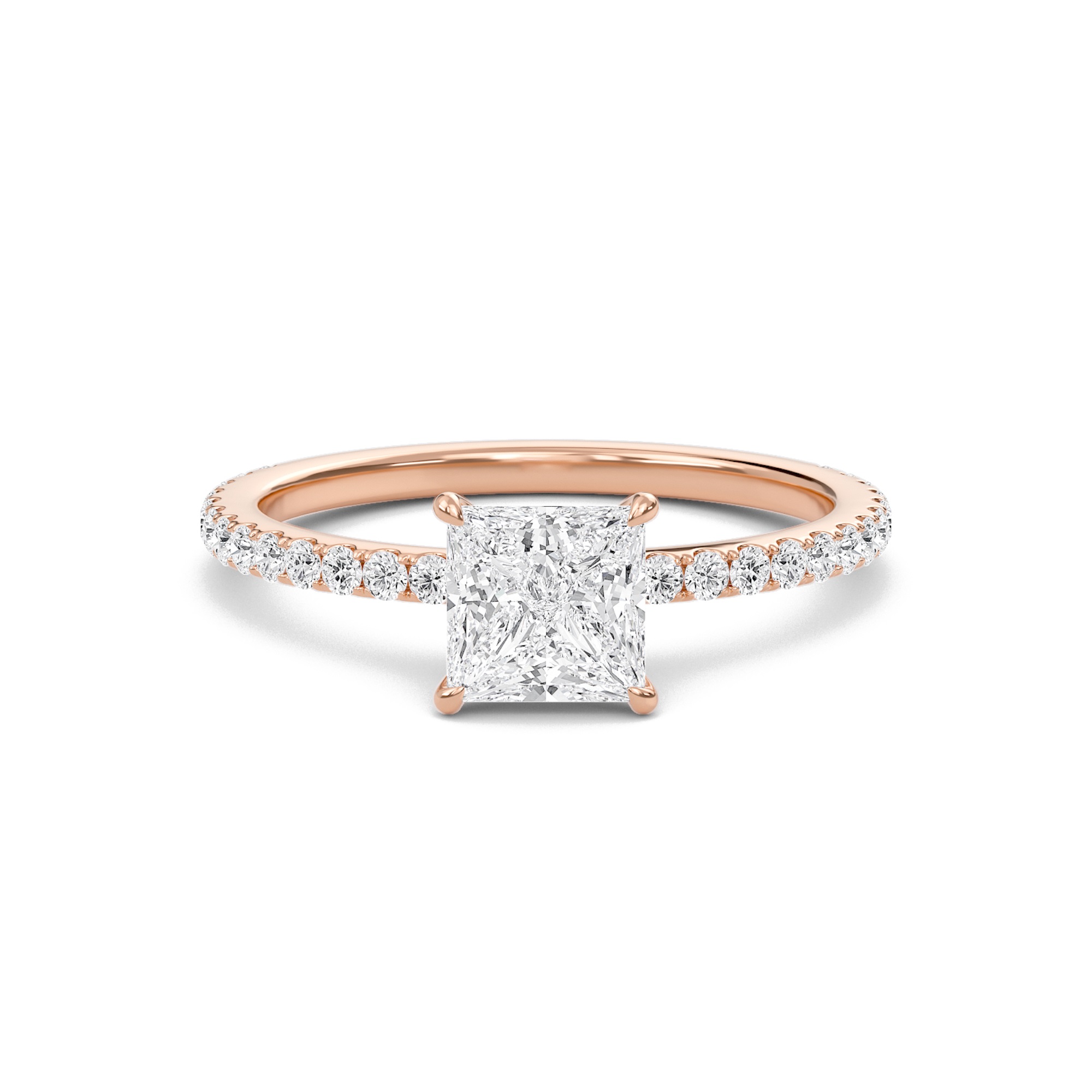 Princess Classic Pave Engagement Ring