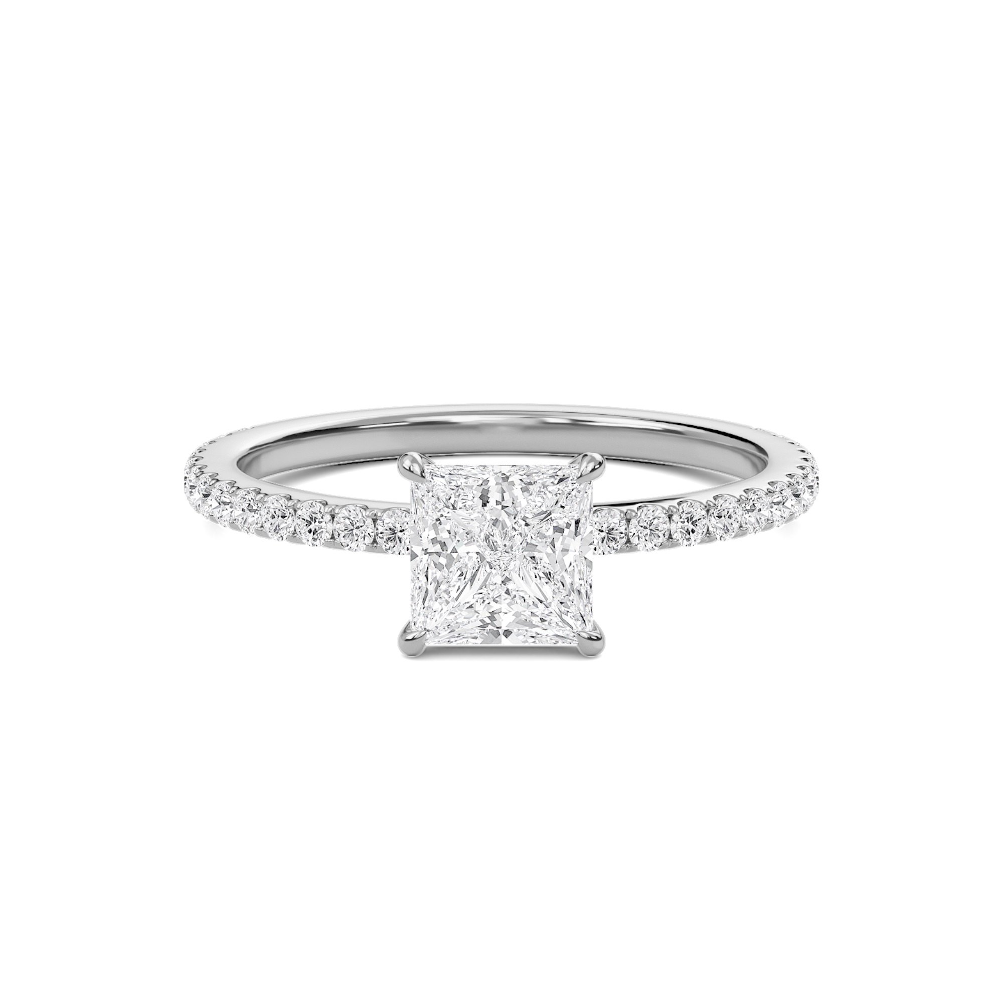 Princess Classic Pave Engagement Ring
