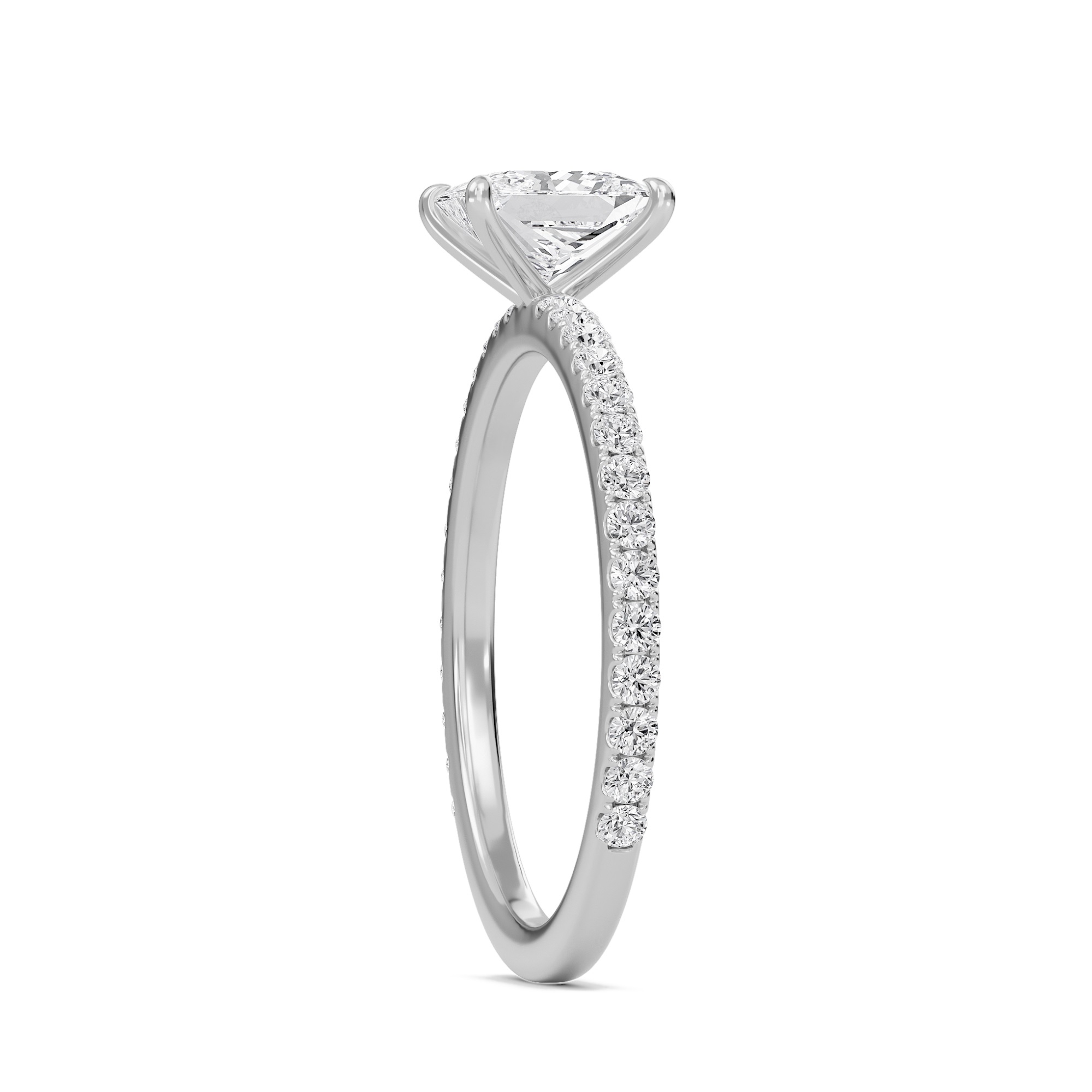 Princess Classic Pave Engagement Ring