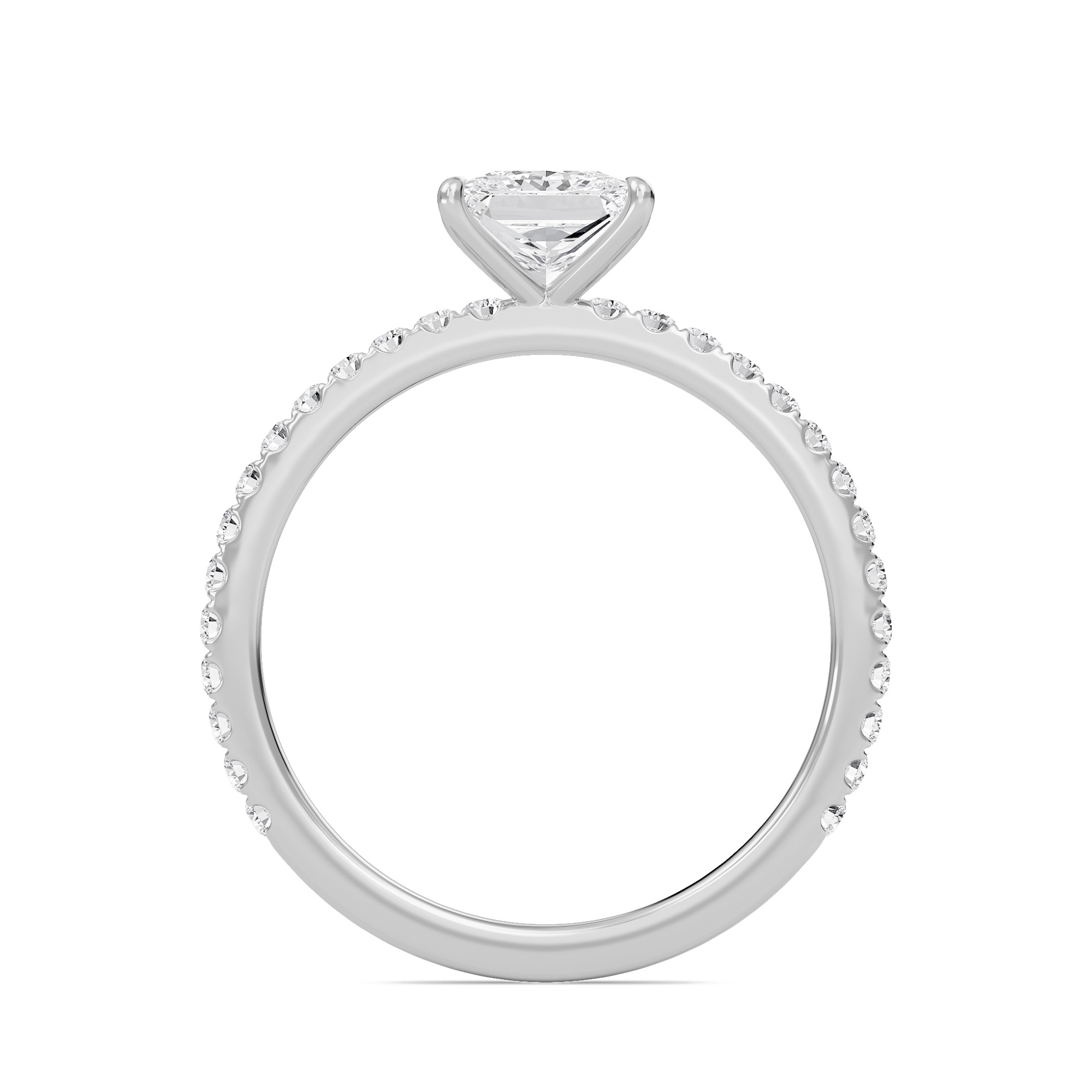 Princess Classic Pave Engagement Ring