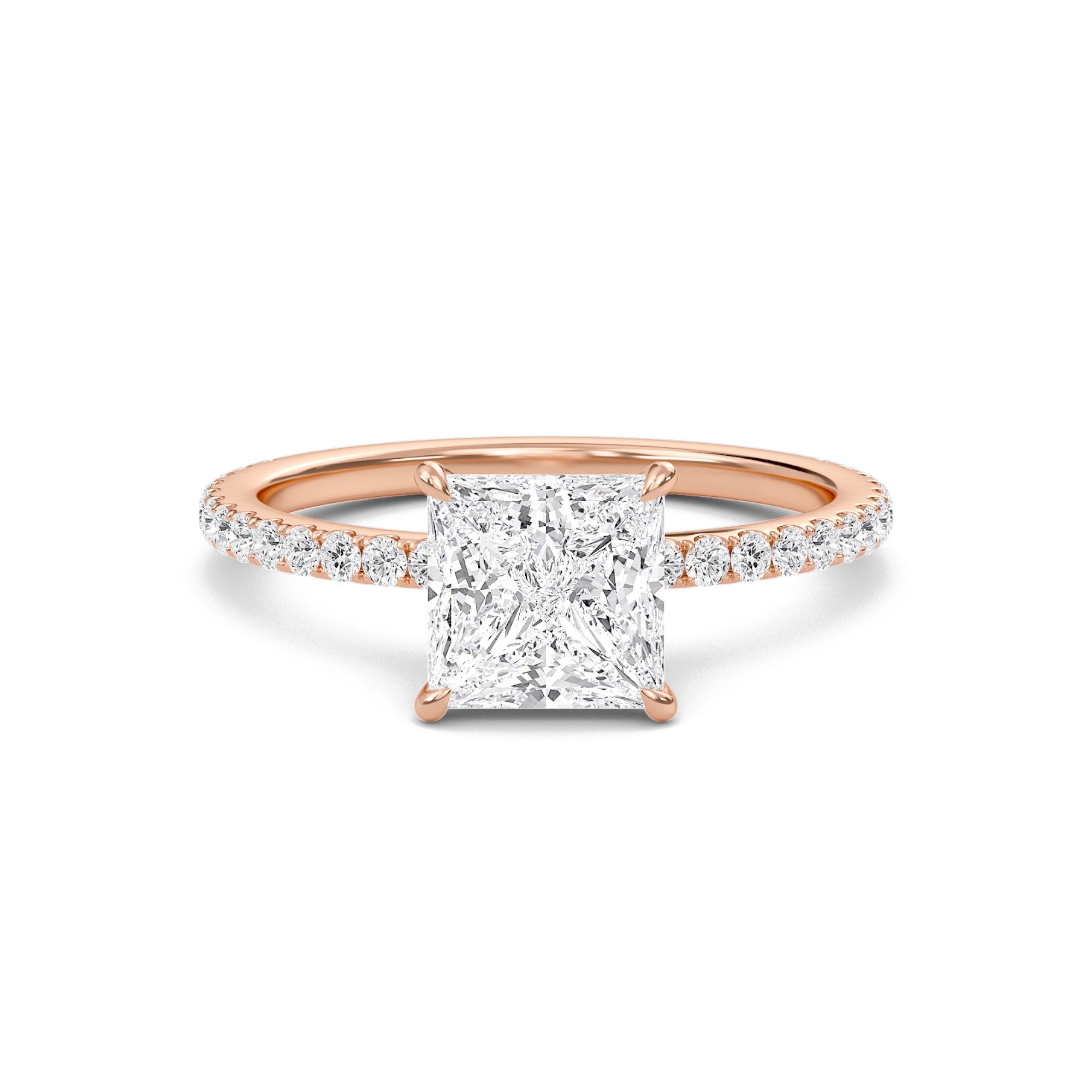 Princess Classic Pave Engagement Ring
