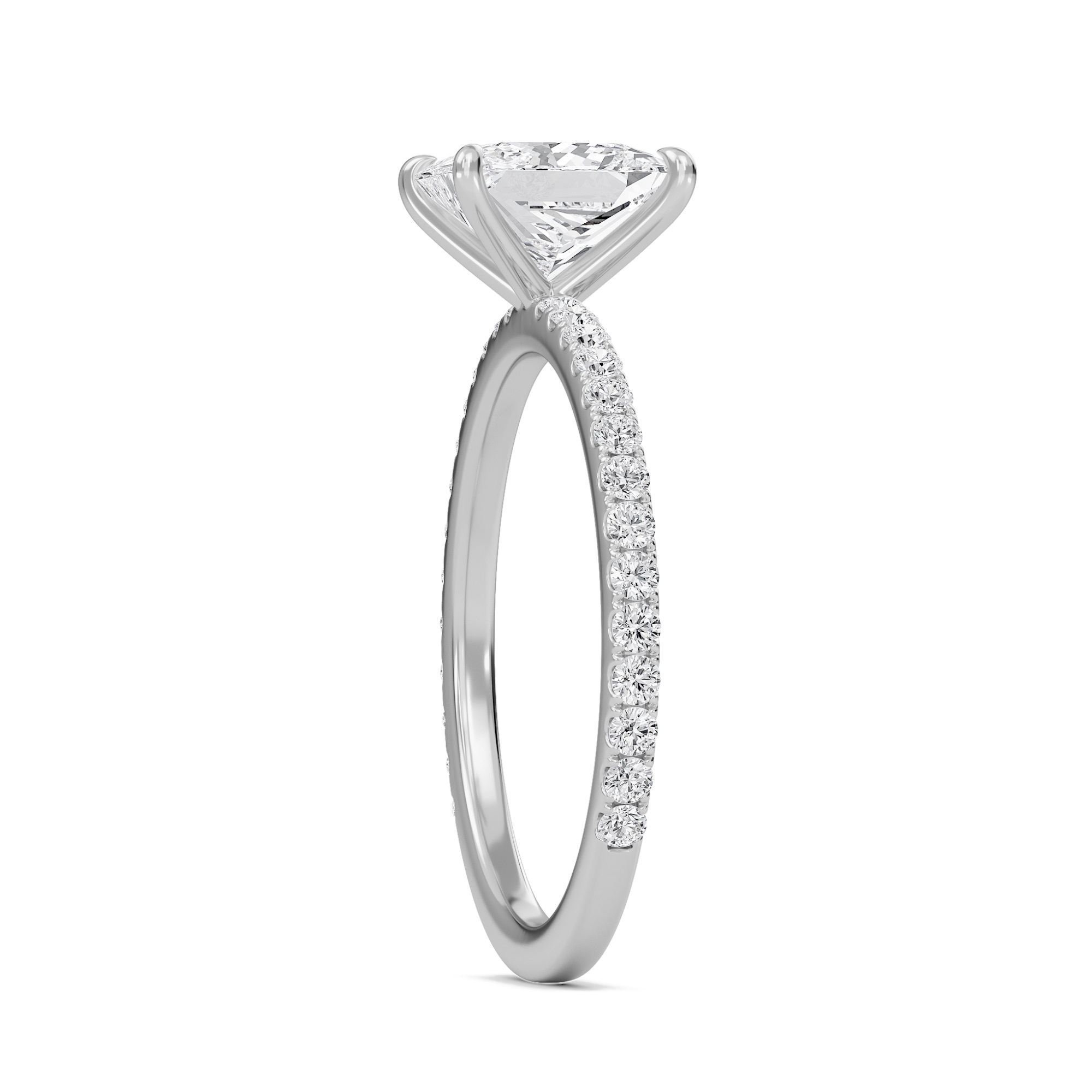 Princess Classic Pave Engagement Ring