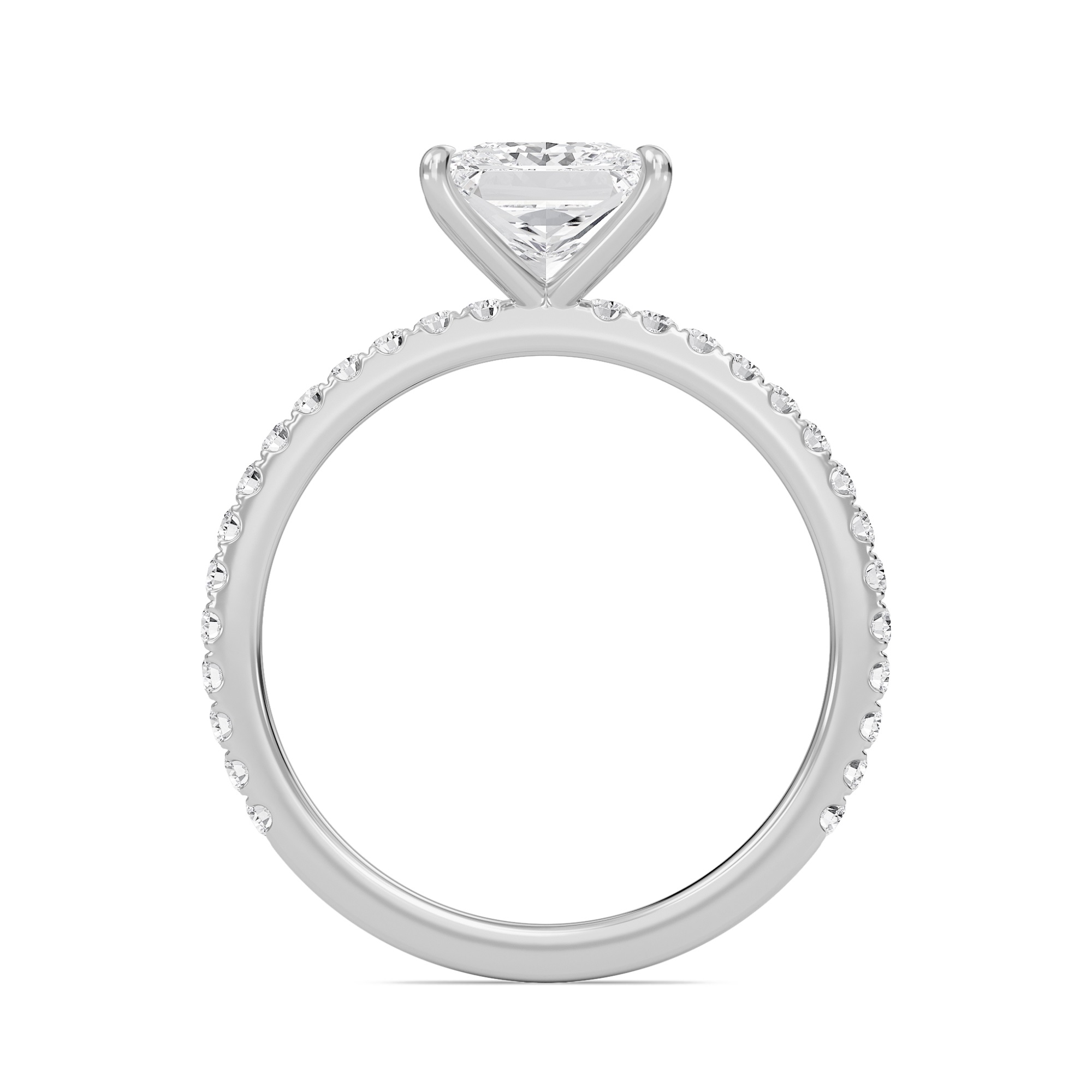 Princess Classic Pave Engagement Ring