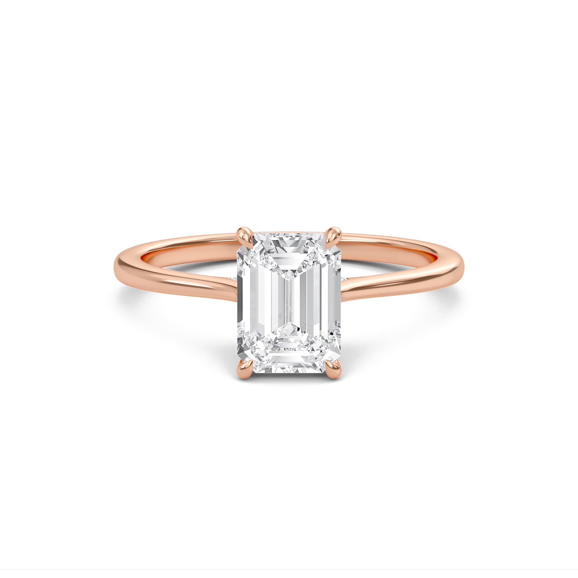 Emerald Cathedral Hidden Halo Engagement Ring