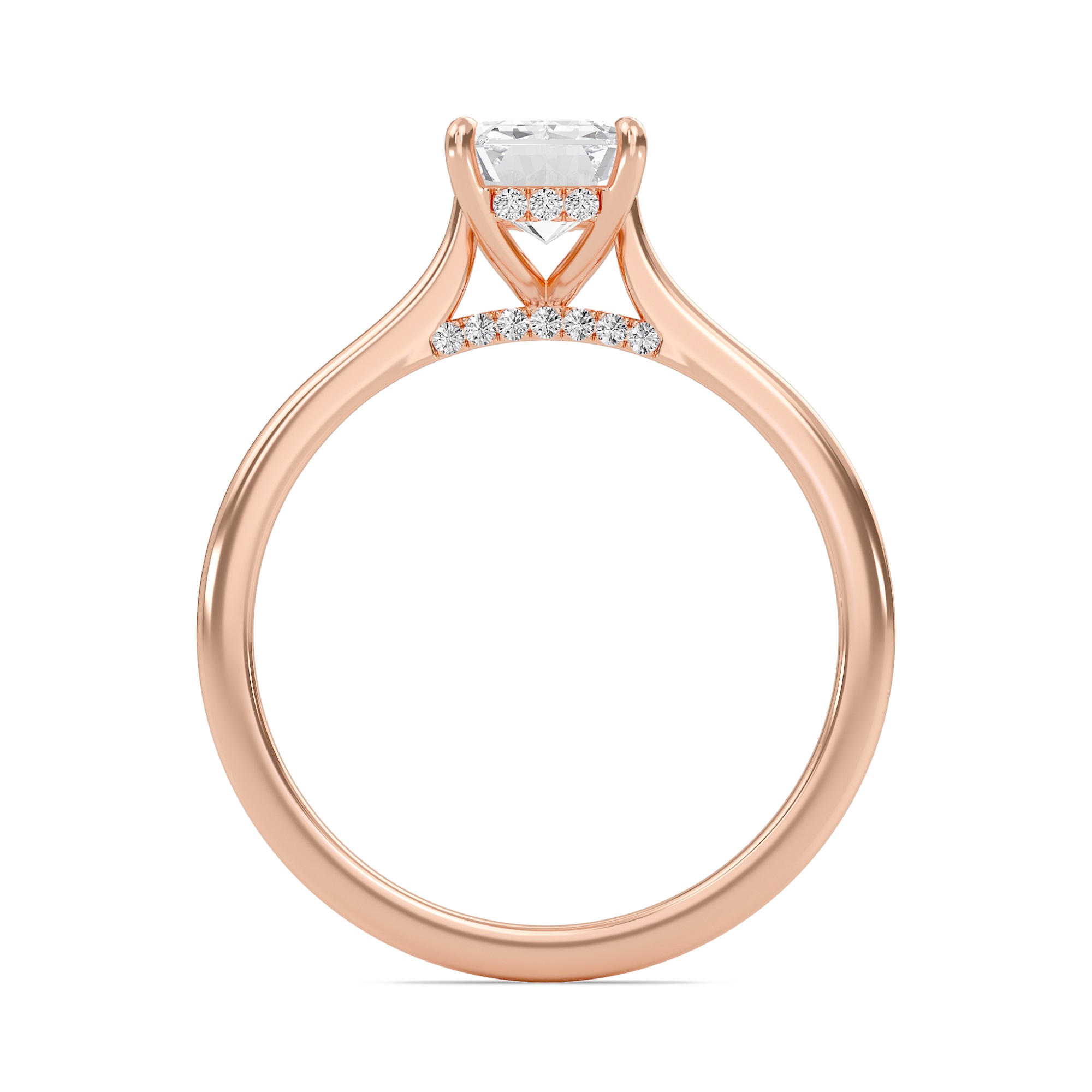 Emerald Cathedral Hidden Halo Engagement Ring