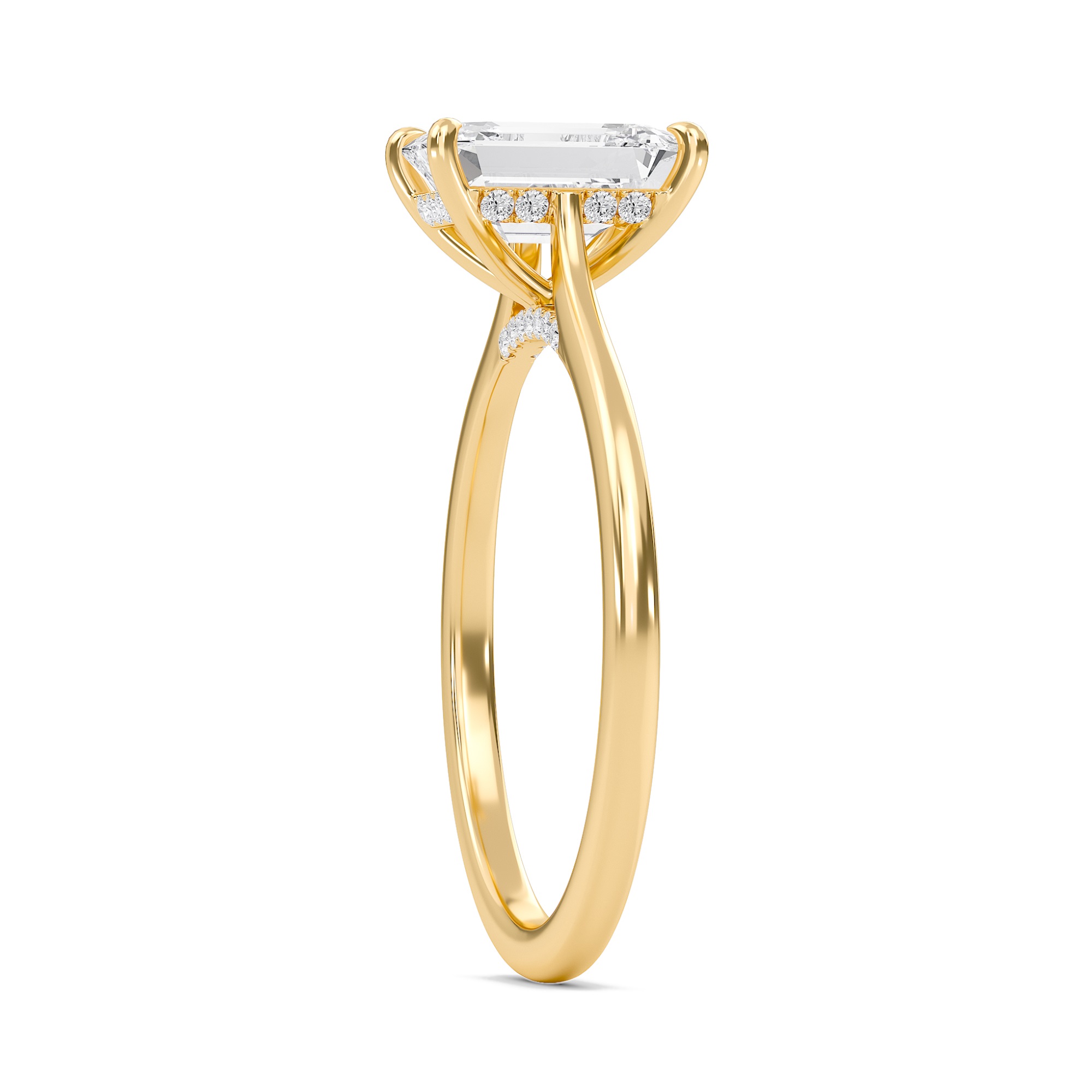 Emerald Cathedral Hidden Halo Engagement Ring