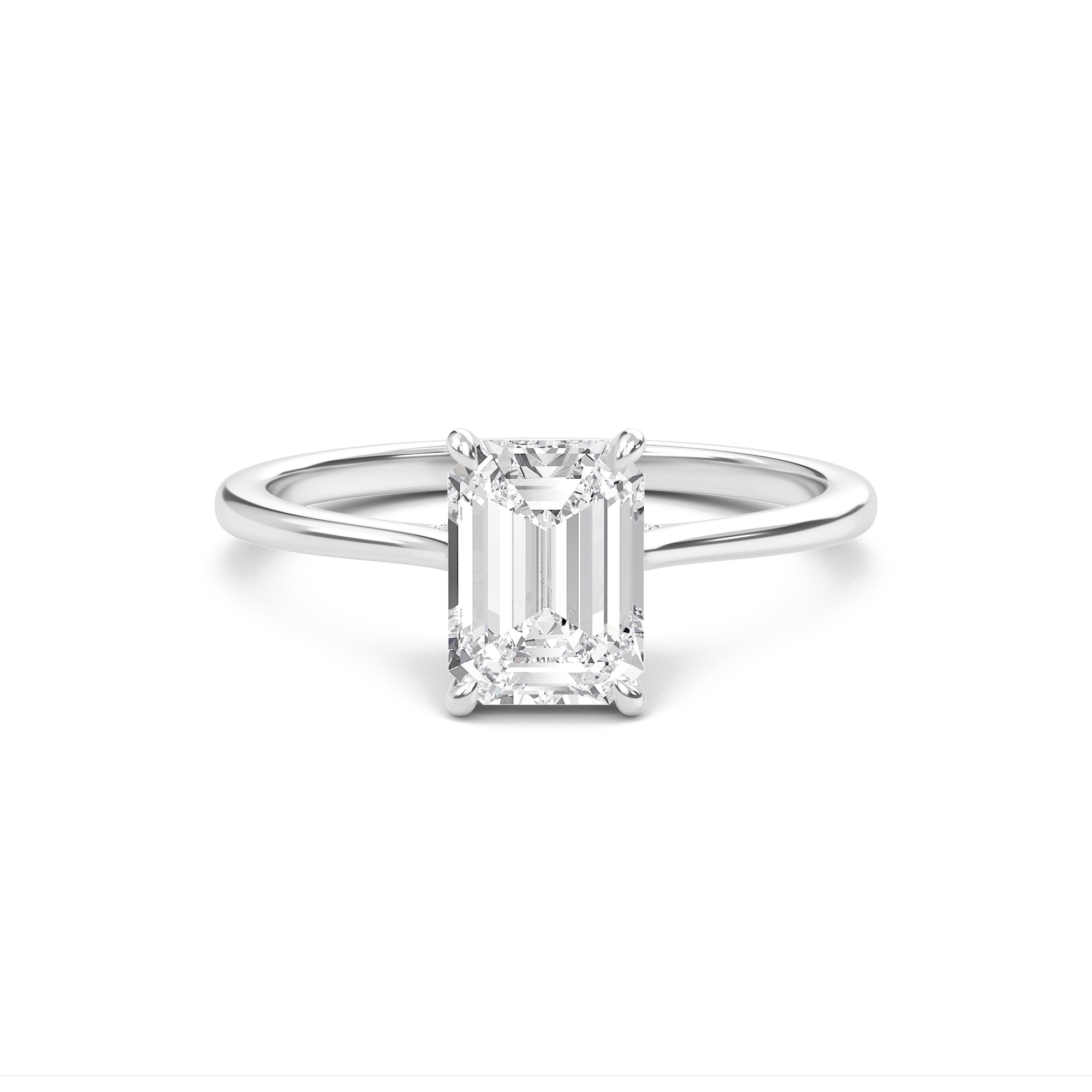 Emerald Cathedral Hidden Halo Engagement Ring