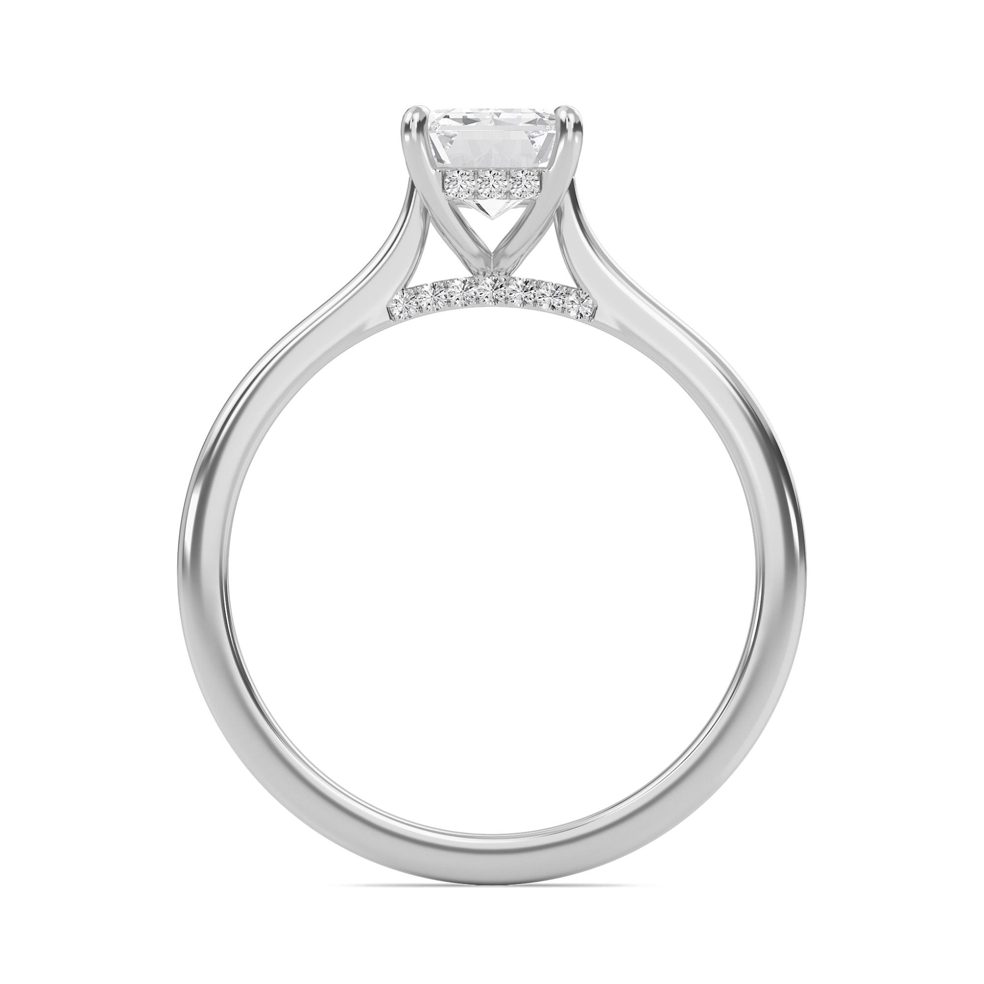 Emerald Cathedral Hidden Halo Engagement Ring