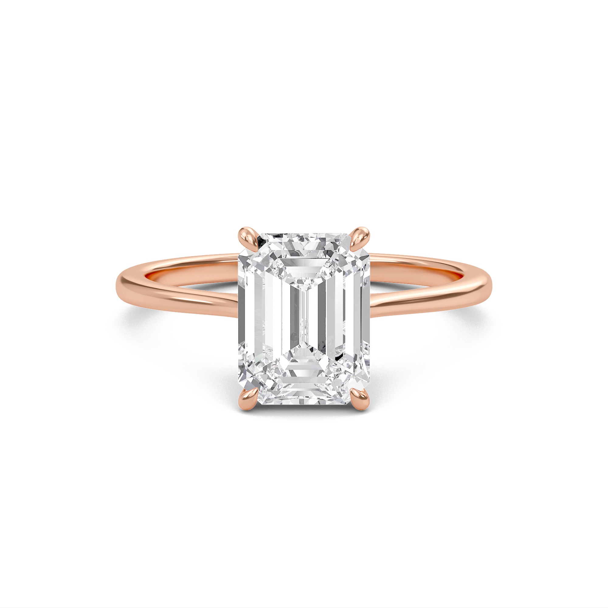 Emerald Cathedral Hidden Halo Engagement Ring