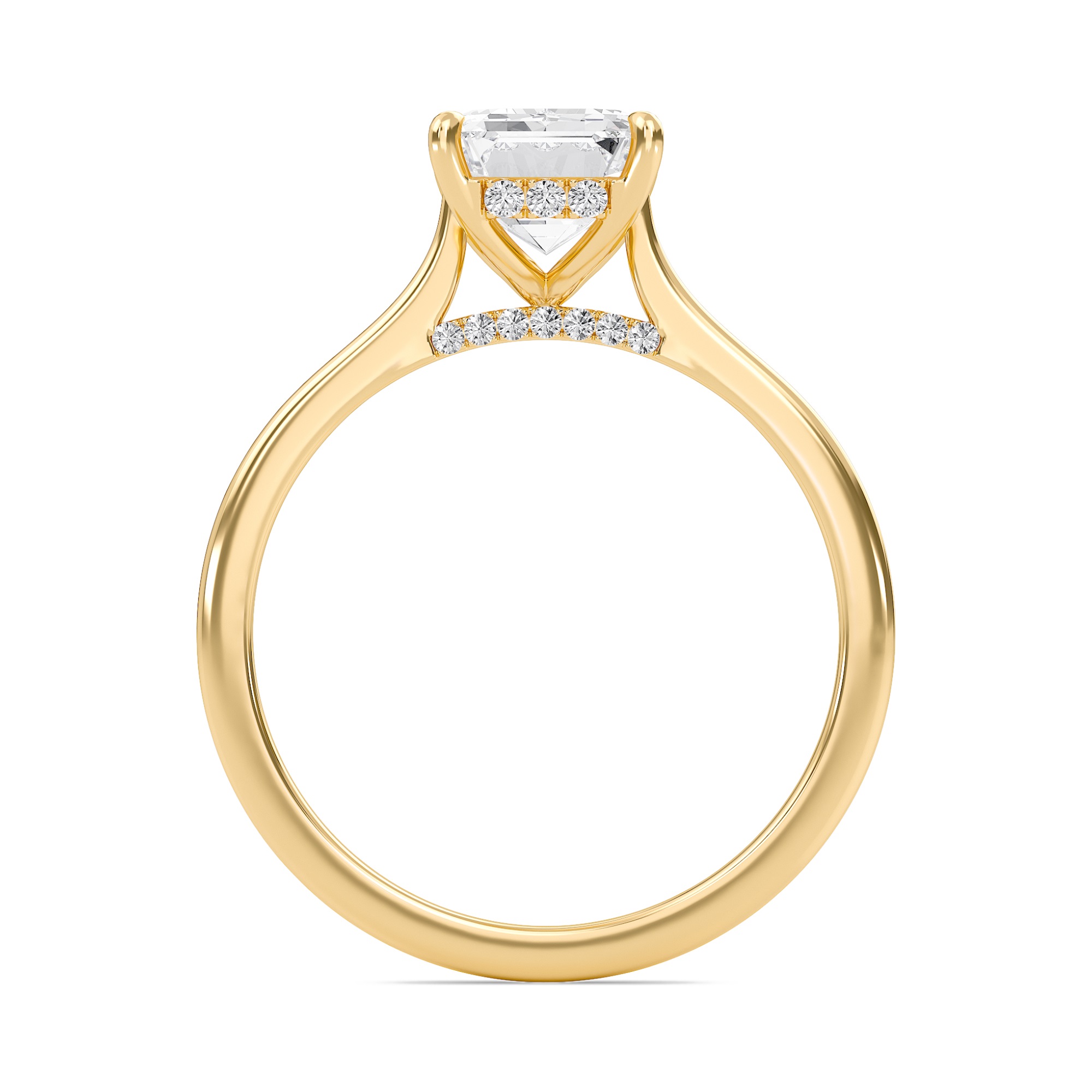 Emerald Cathedral Hidden Halo Engagement Ring