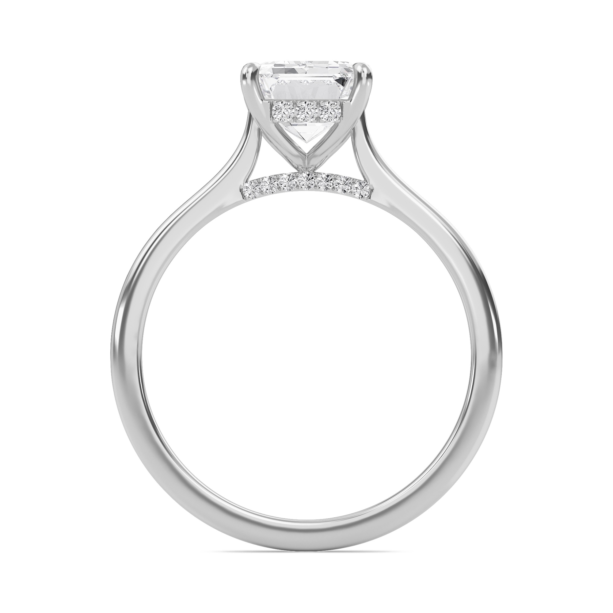 Emerald Cathedral Hidden Halo Engagement Ring