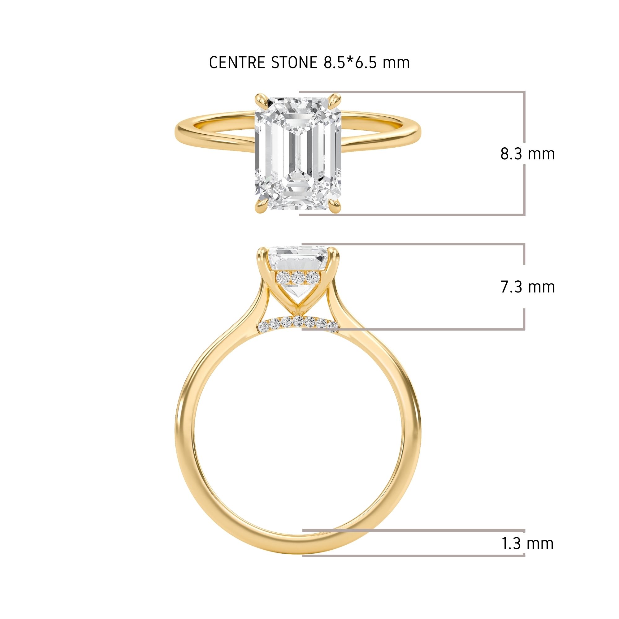 Emerald Cathedral Hidden Halo Engagement Ring