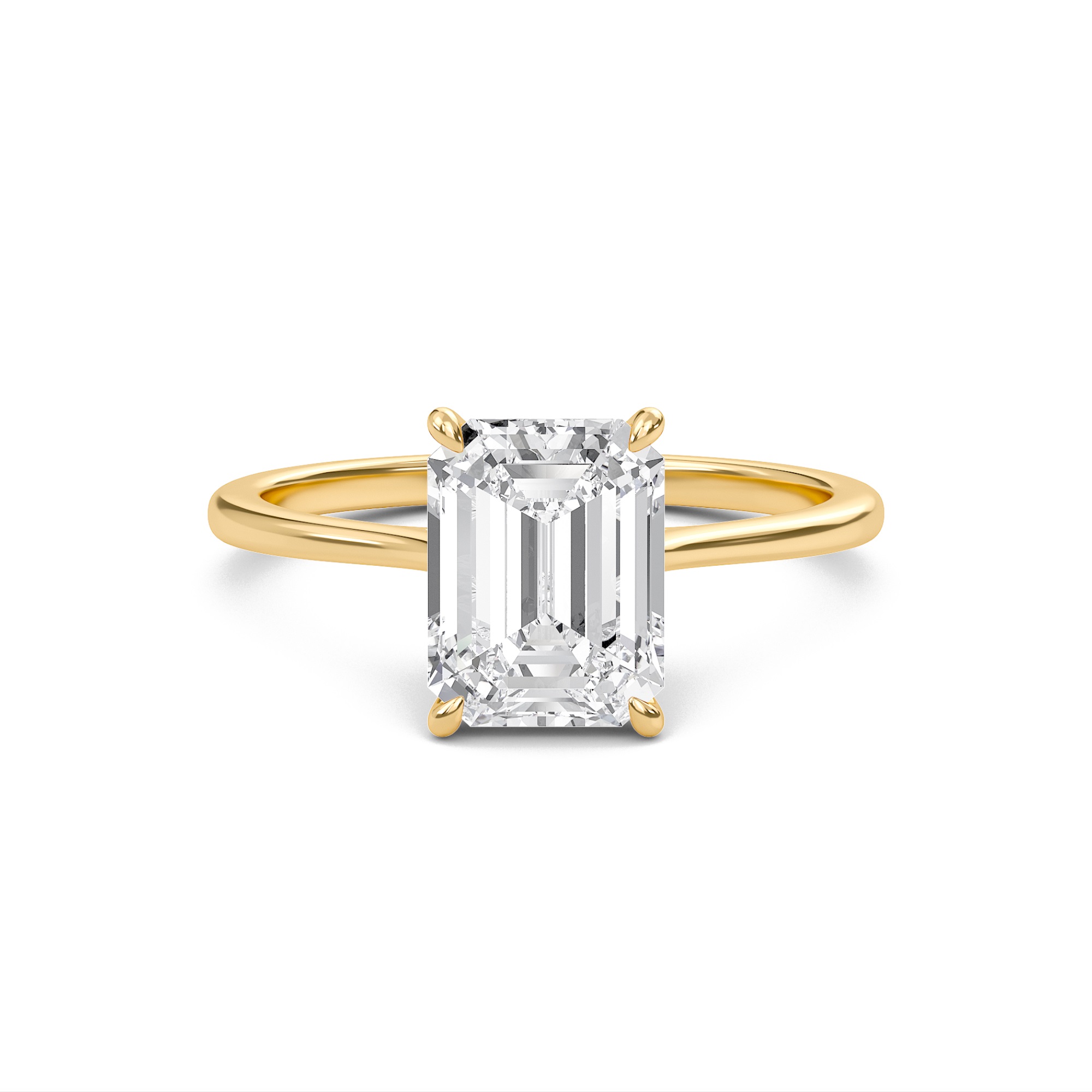 Emerald Cathedral Hidden Halo Engagement Ring