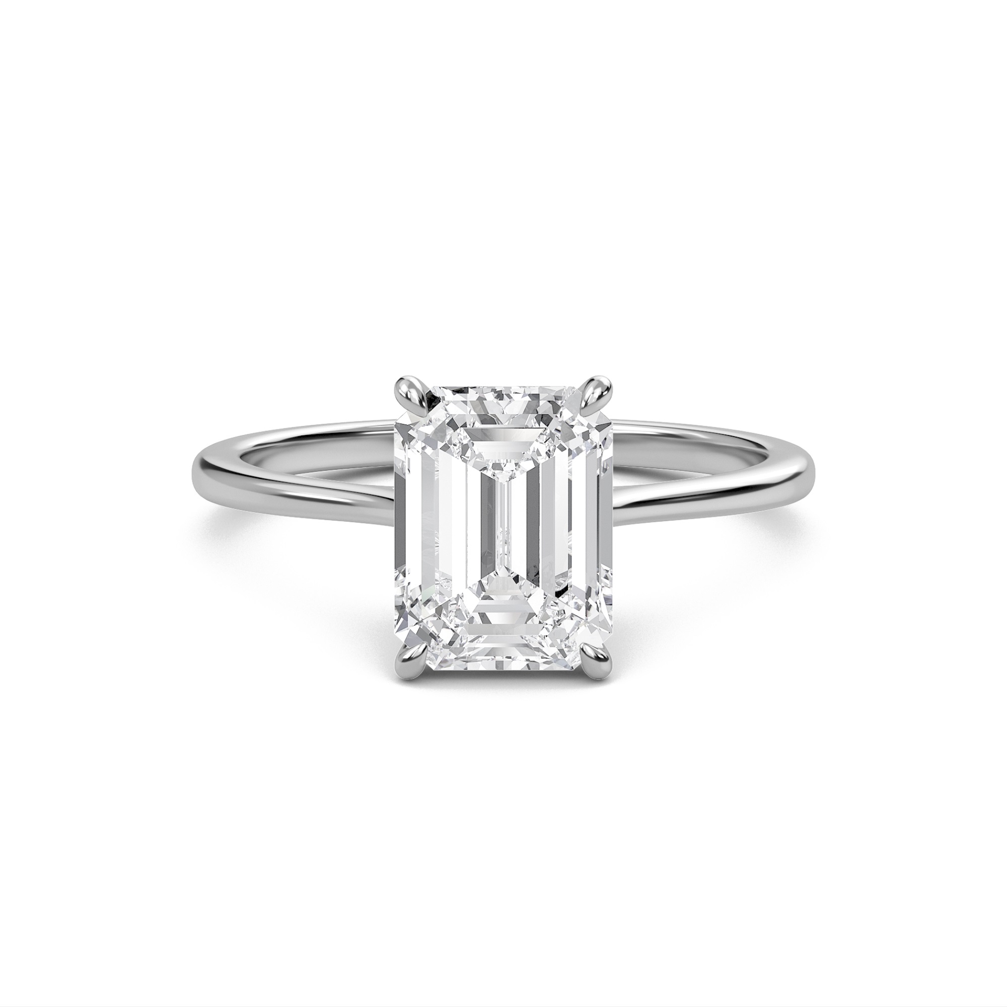 Emerald Cathedral Hidden Halo Engagement Ring