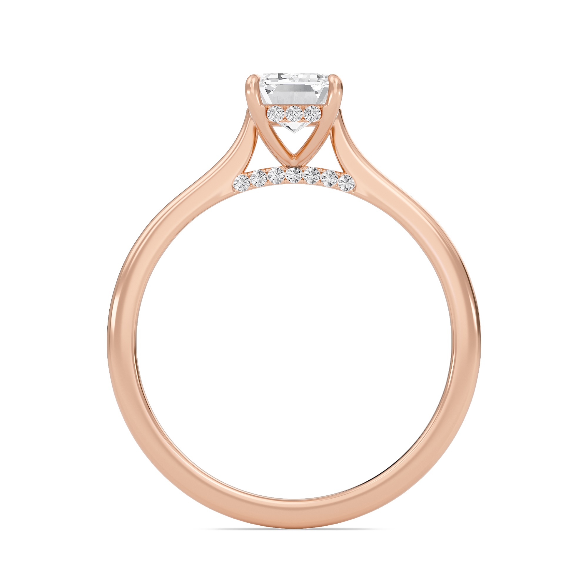 Emerald Cathedral Hidden Halo Engagement Ring