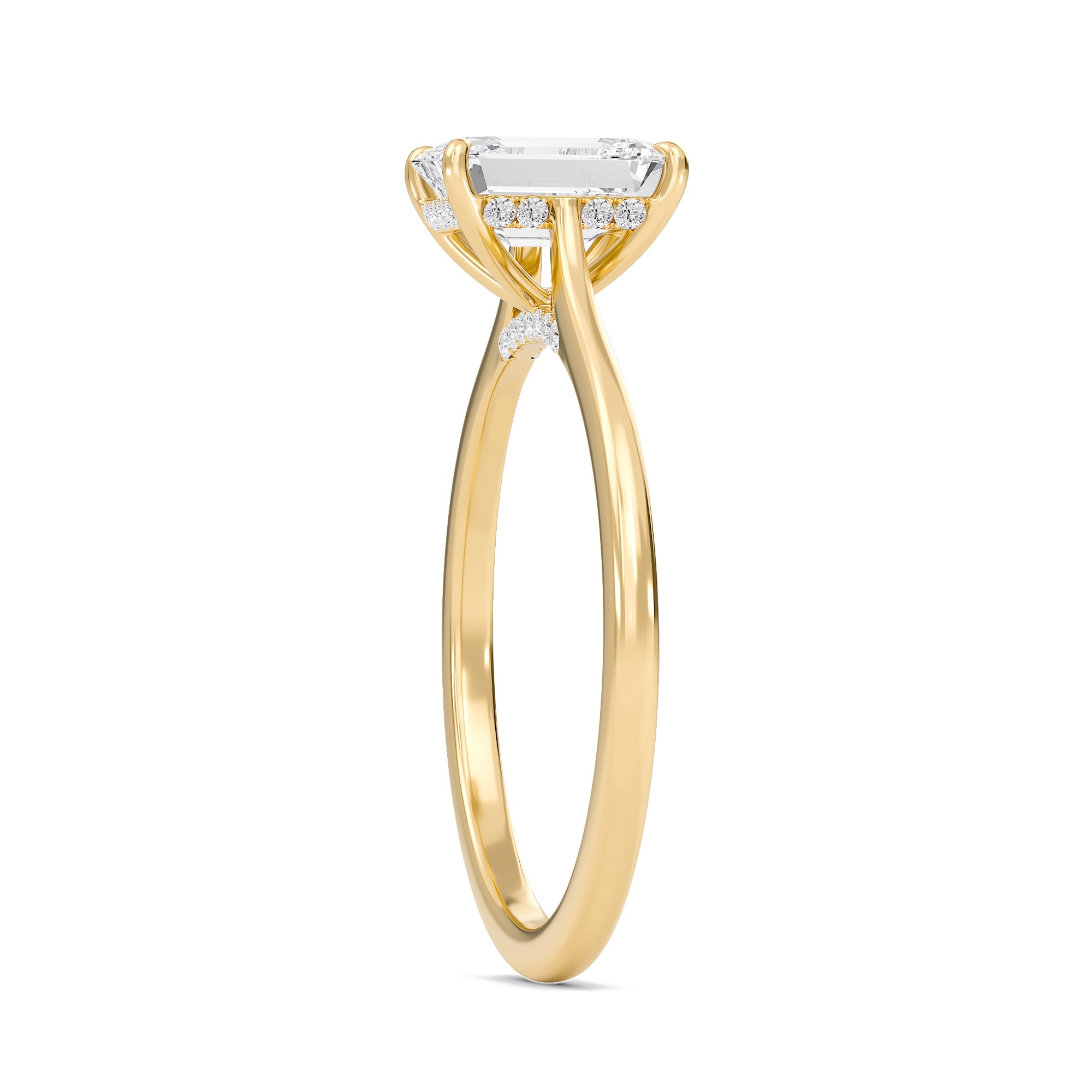 Emerald Cathedral Hidden Halo Engagement Ring