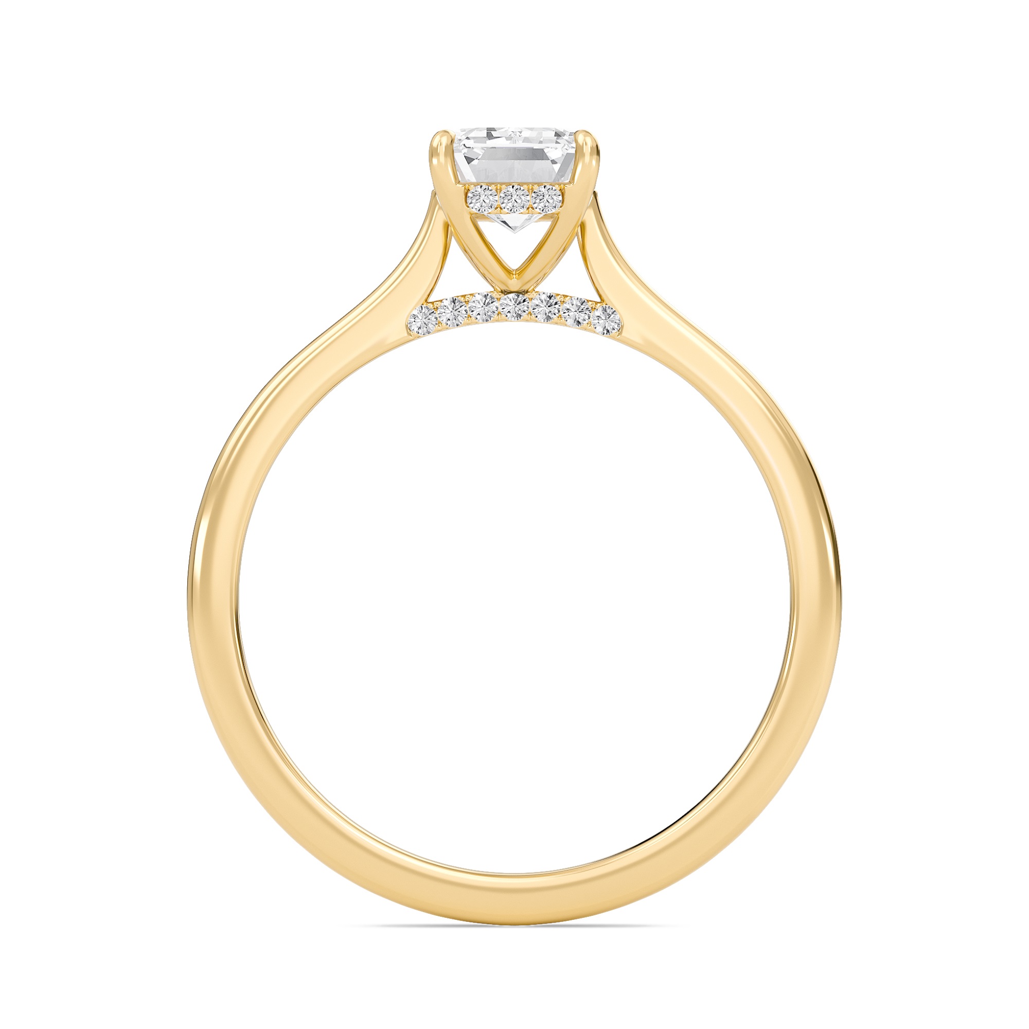 Emerald Cathedral Hidden Halo Engagement Ring