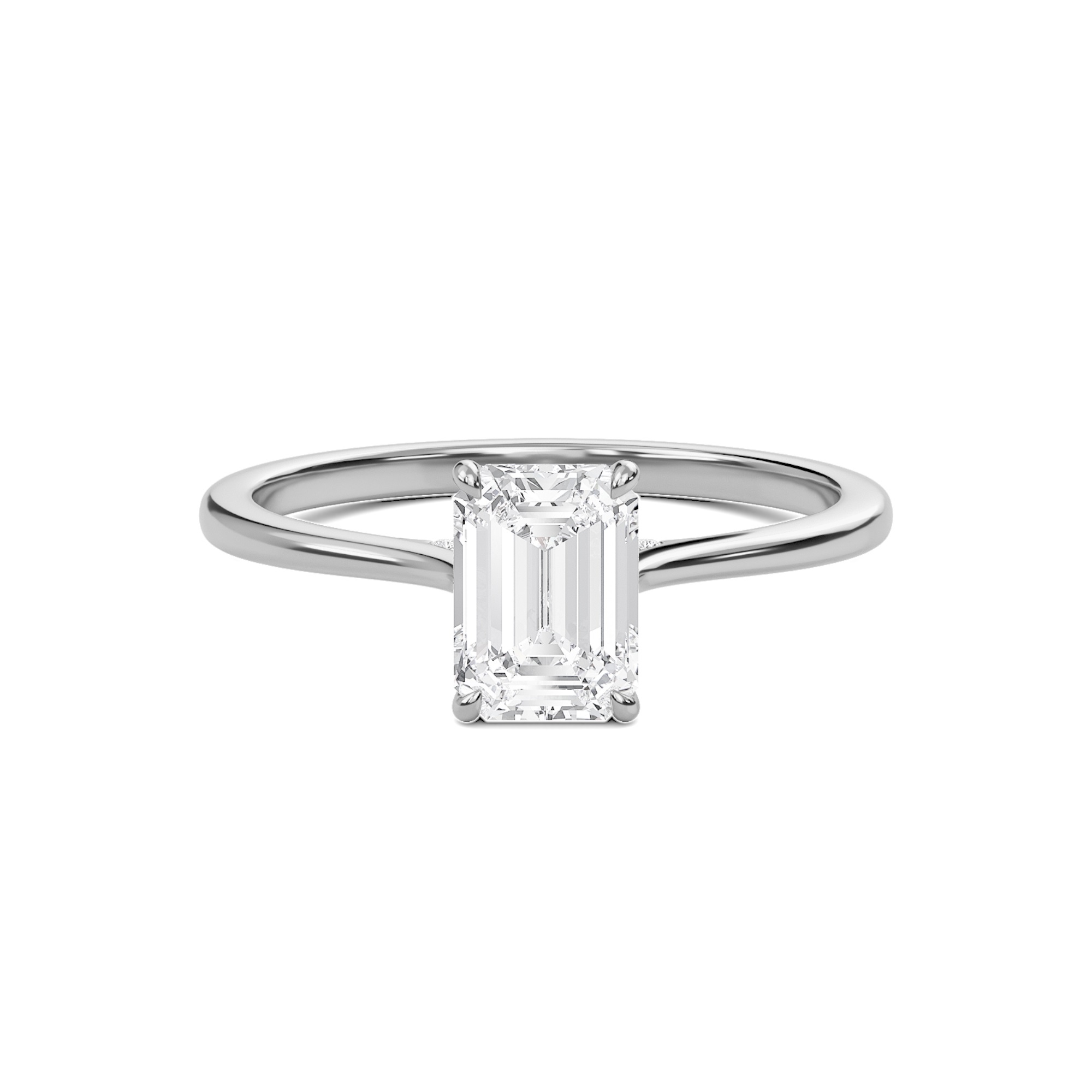 Emerald Cathedral Hidden Halo Engagement Ring