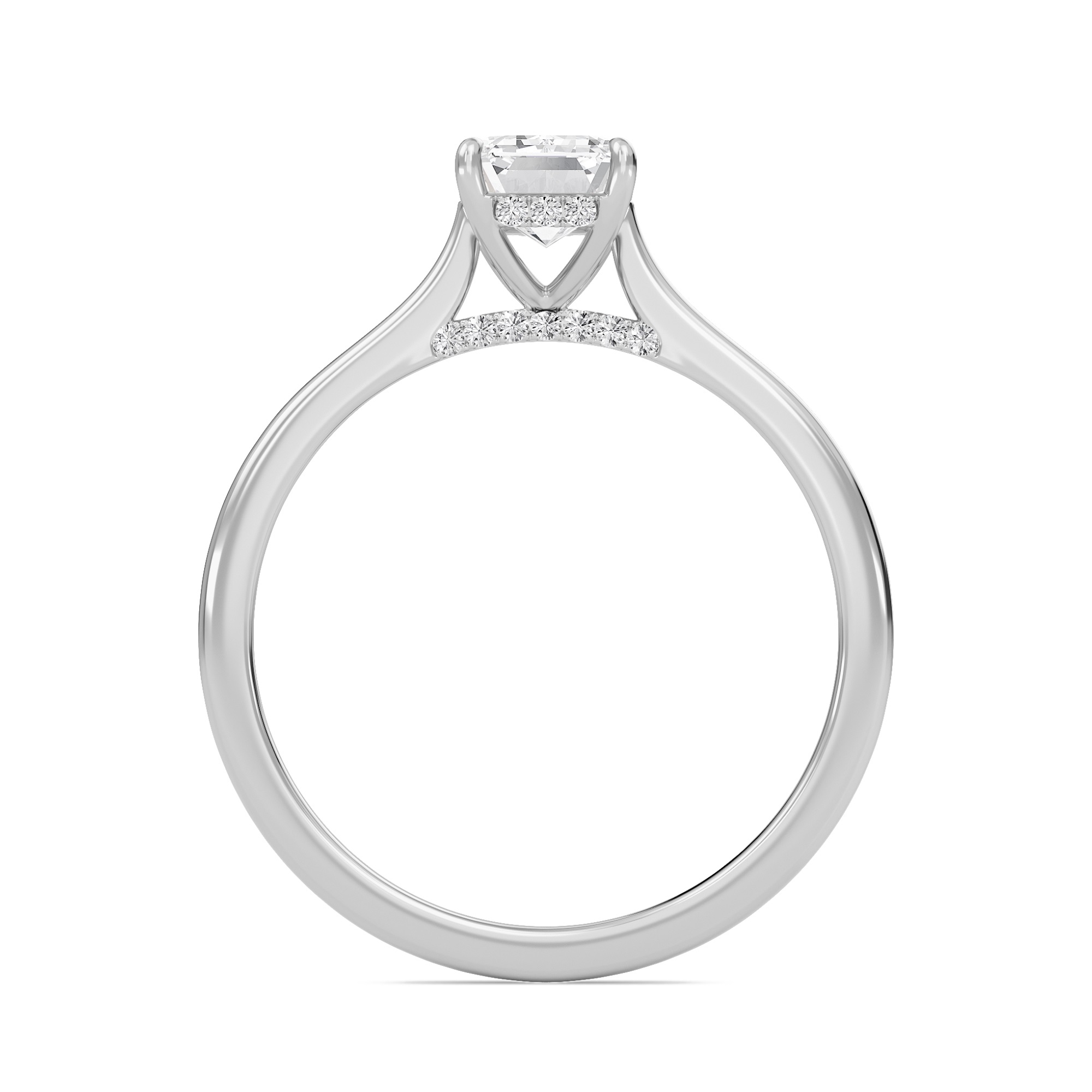 Emerald Cathedral Hidden Halo Engagement Ring